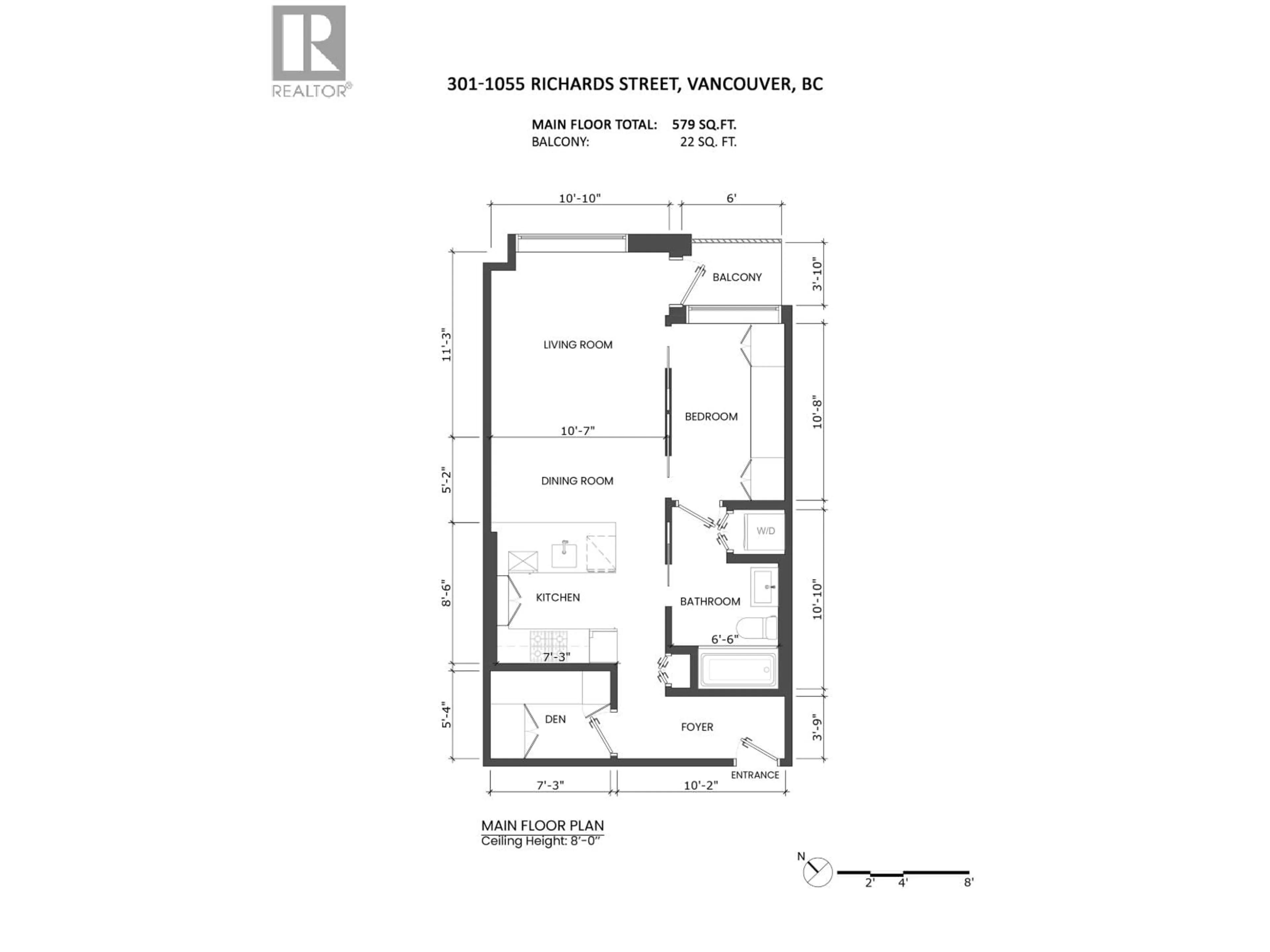 Floor plan for 301 - 1055 RICHARDS STREET, Vancouver British Columbia V6B0C2