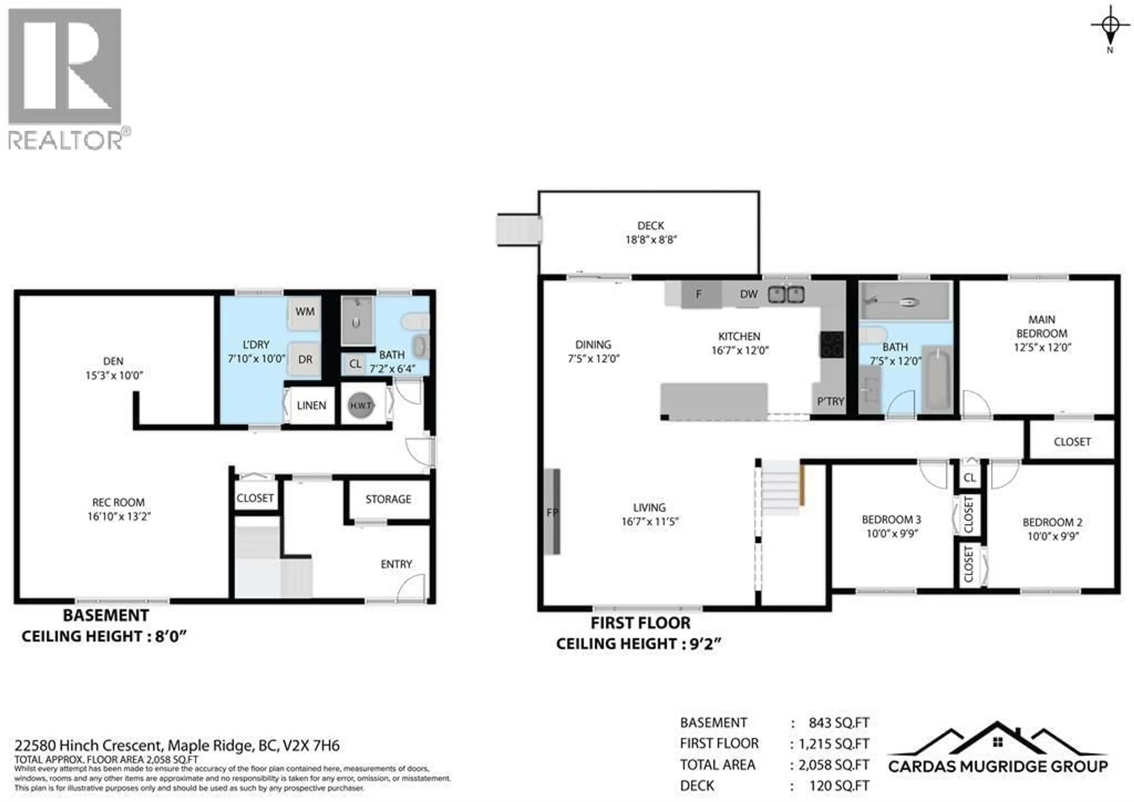 Floor plan for 22580 HINCH CRESCENT, Maple Ridge British Columbia V2X7H6
