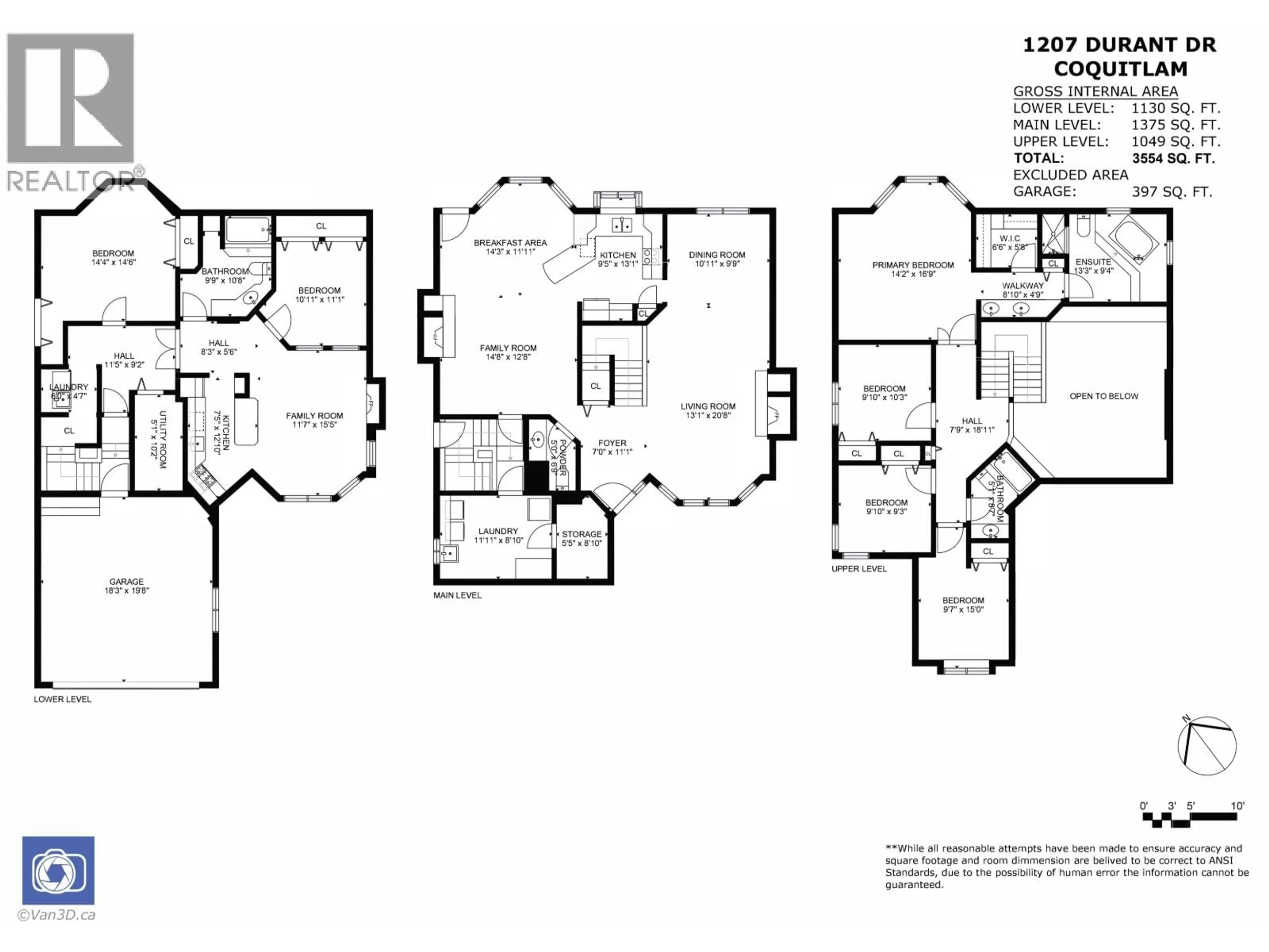 Floor plan for 1207 DURANT DRIVE, Coquitlam British Columbia V3B6R3