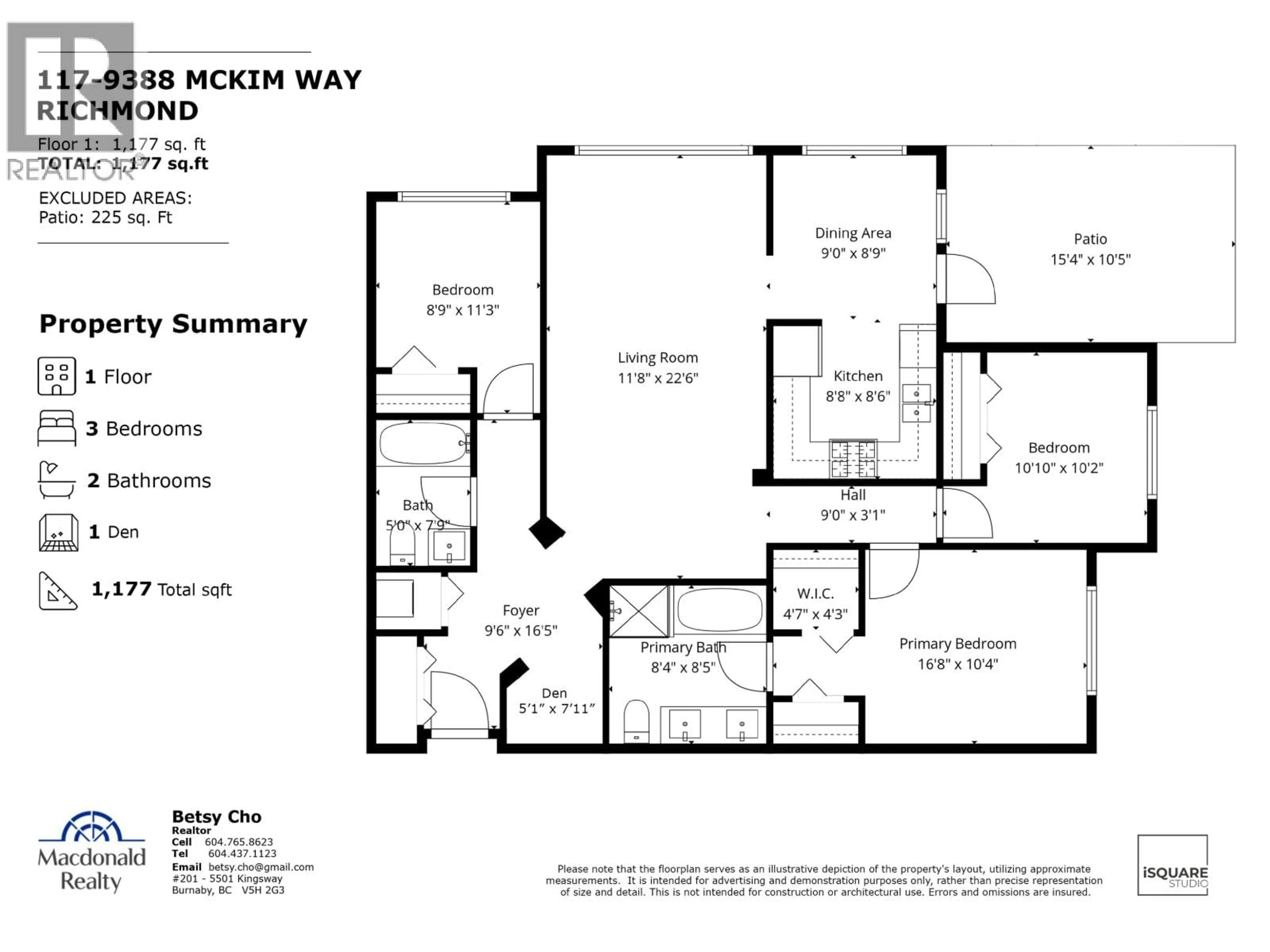 Floor plan for 117 - 9388 MCKIM WAY, Richmond British Columbia V6X0J7