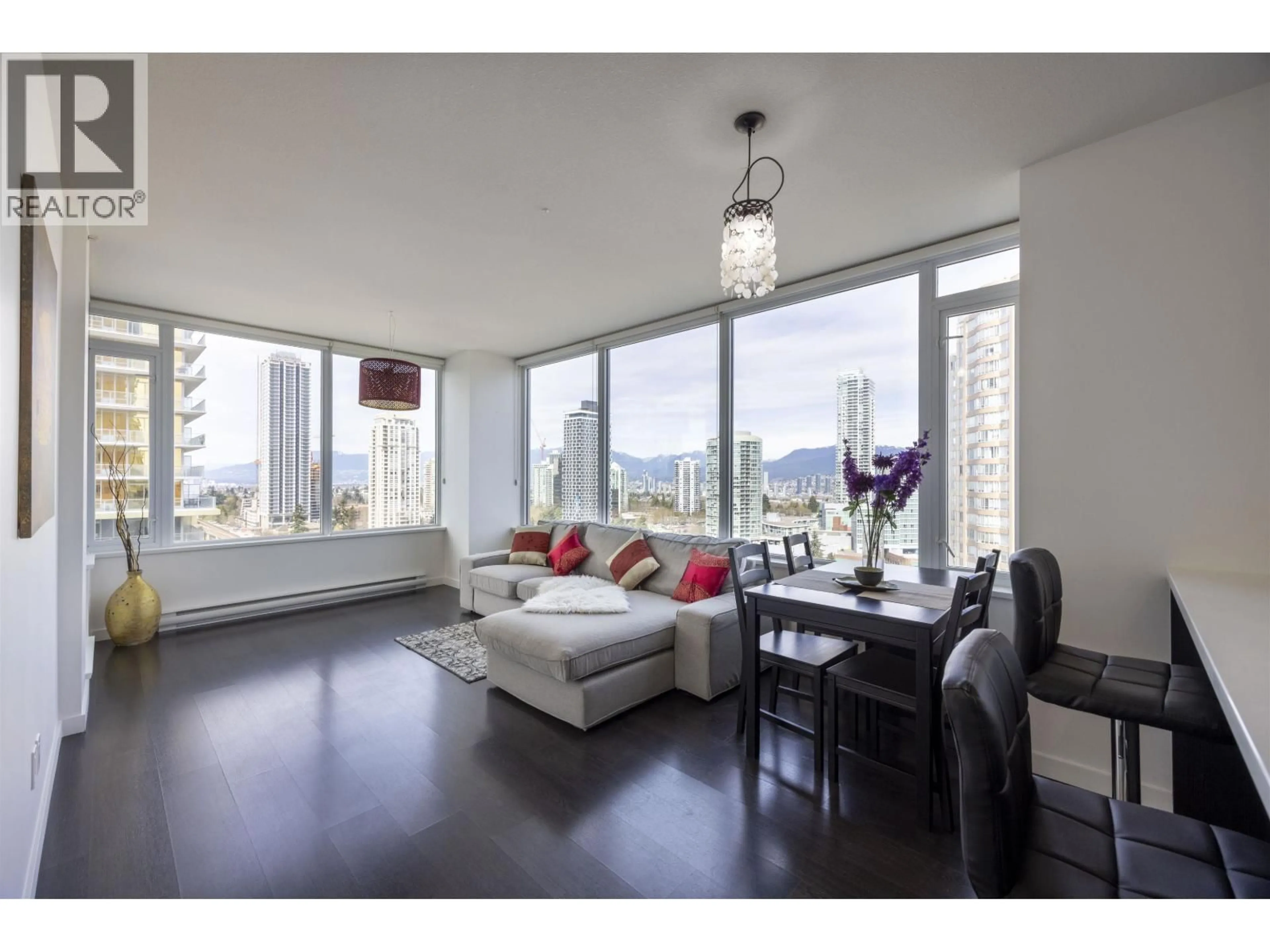 Living room with furniture, wood/laminate floor for 1709 - 6333 SILVER, Burnaby British Columbia V5H0C3