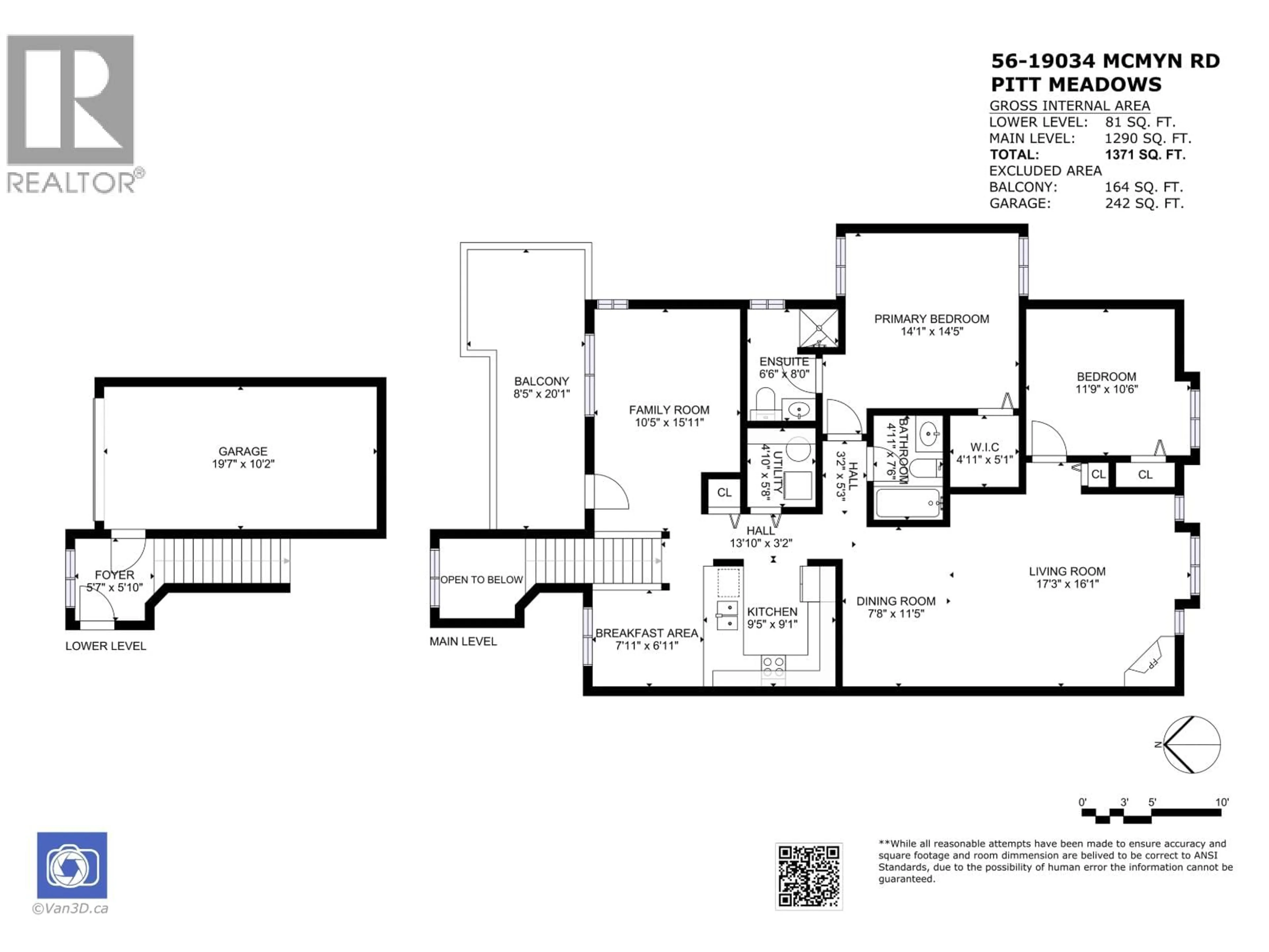 Floor plan for 56 - 19034 MCMYN ROAD, Pitt Meadows British Columbia V3Y2N8