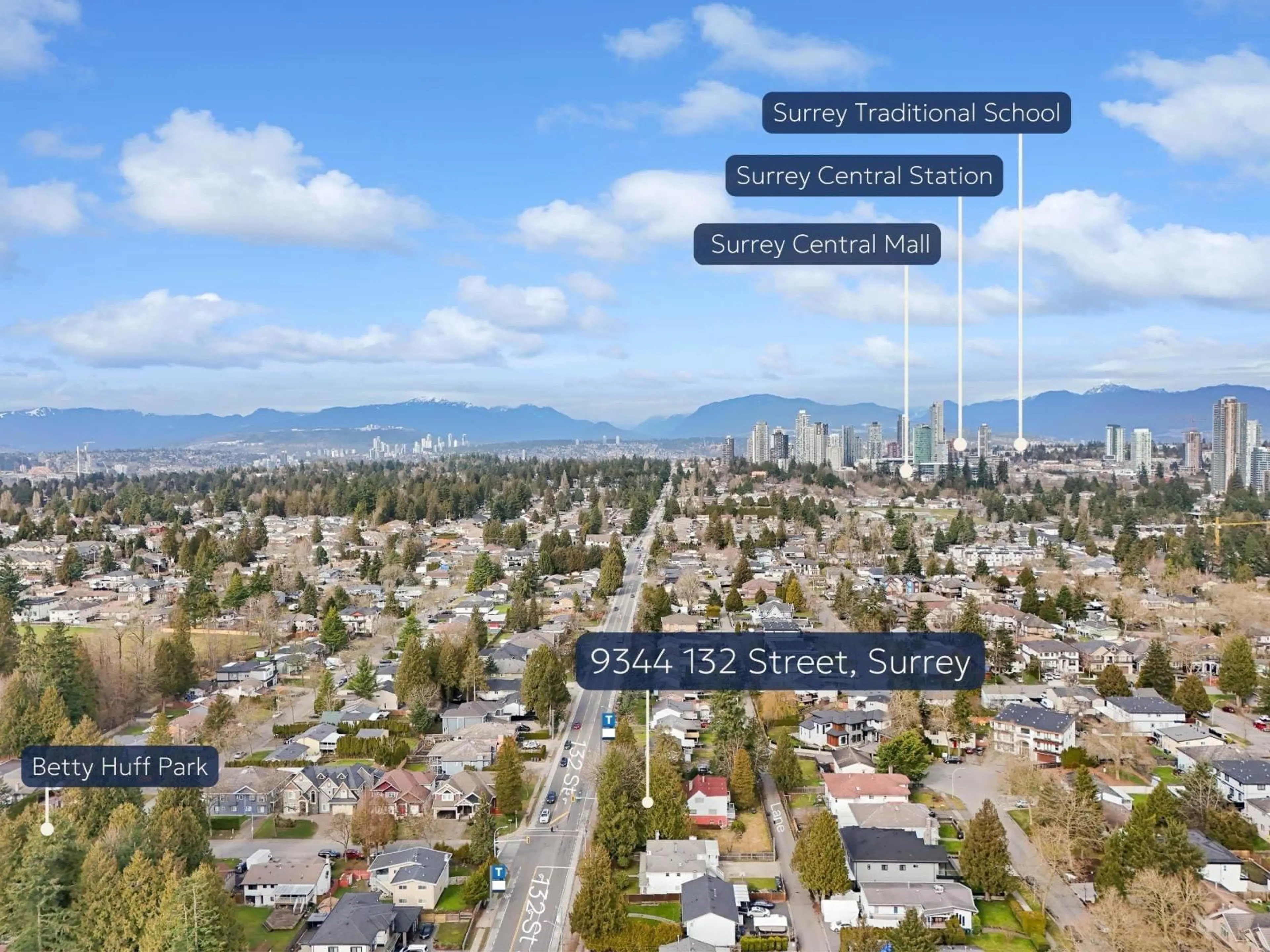 A pic from outside/outdoor area/front of a property/back of a property/a pic from drone, street for 9344 132 AVENUE, Surrey British Columbia V3V5R1