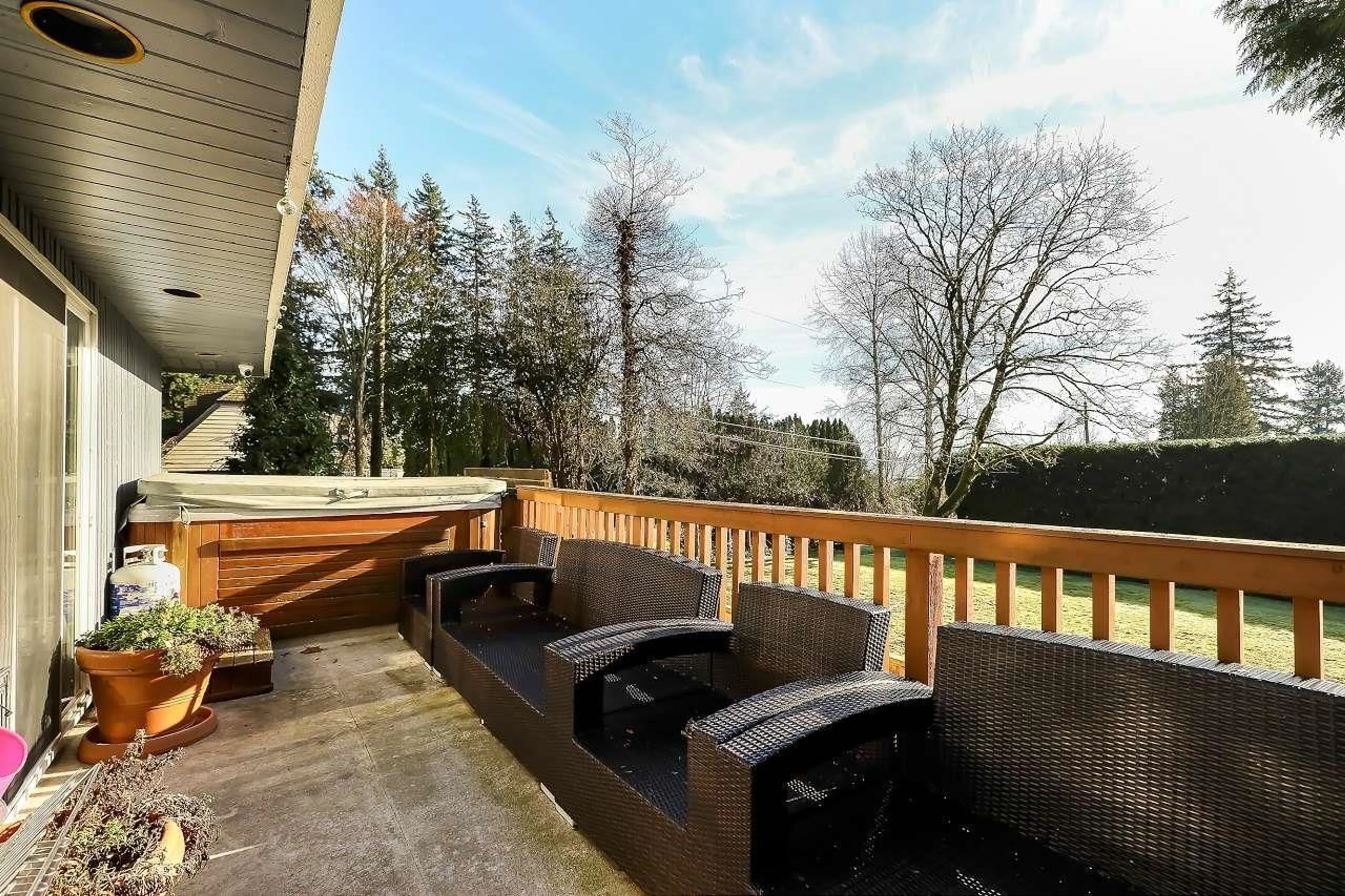 Patio, forest/trees view for 12970 56 AVENUE, Surrey British Columbia V3X2Z2