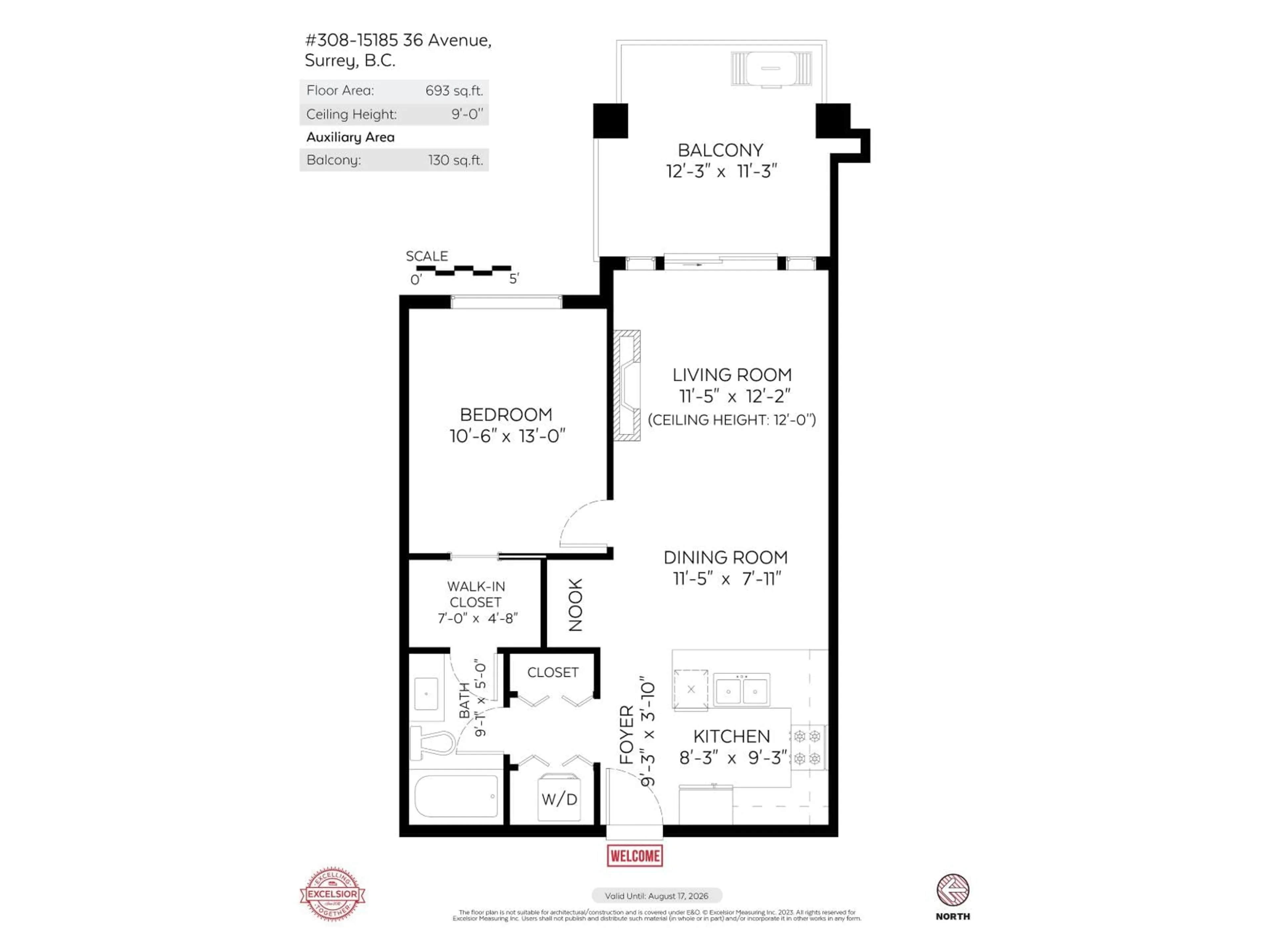 Floor plan for 308 - 15185 36 AVENUE, Surrey British Columbia V3Z4R3