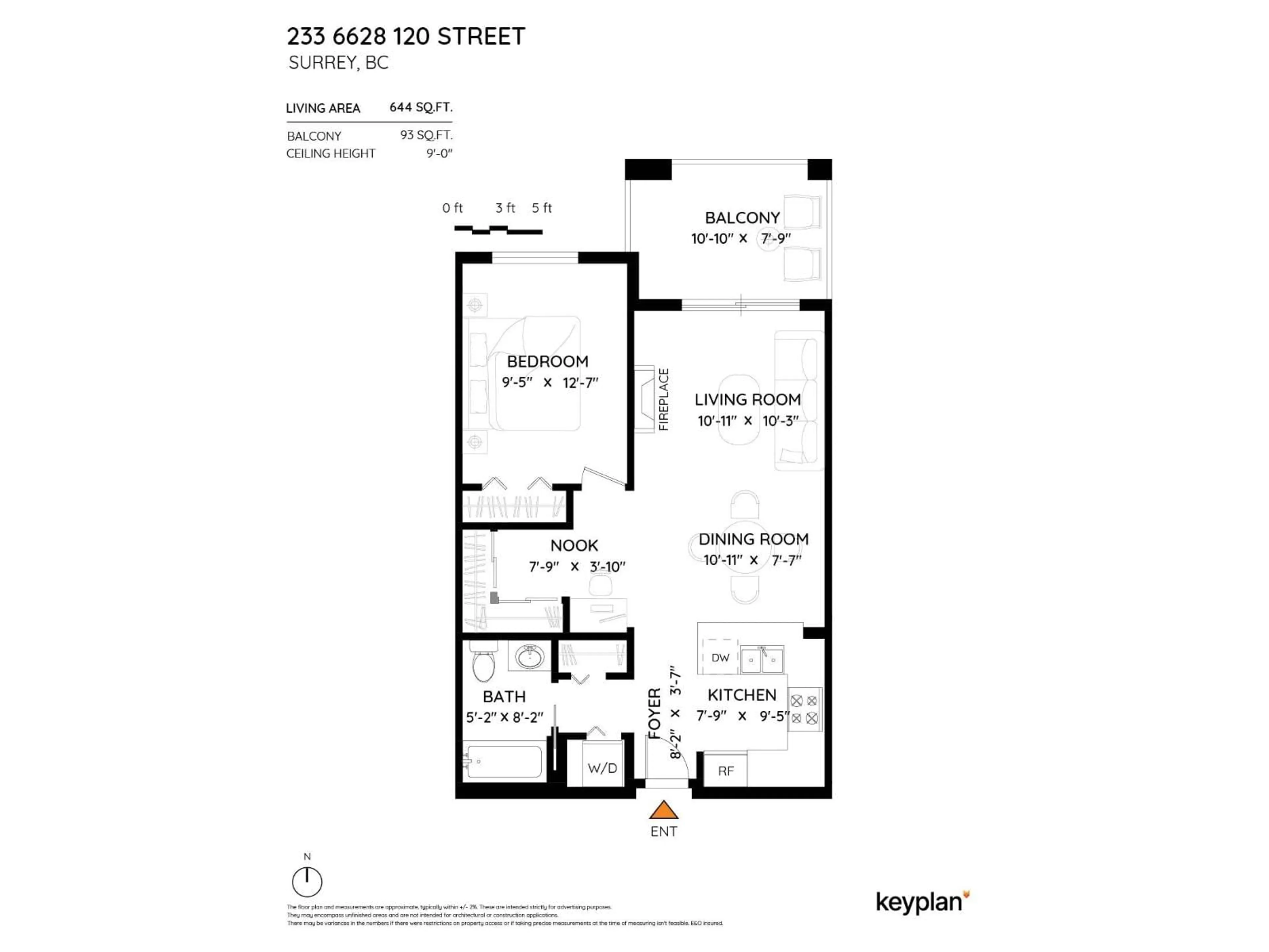 Floor plan for 233 - 6628 120 STREET, Surrey British Columbia V3W1T7