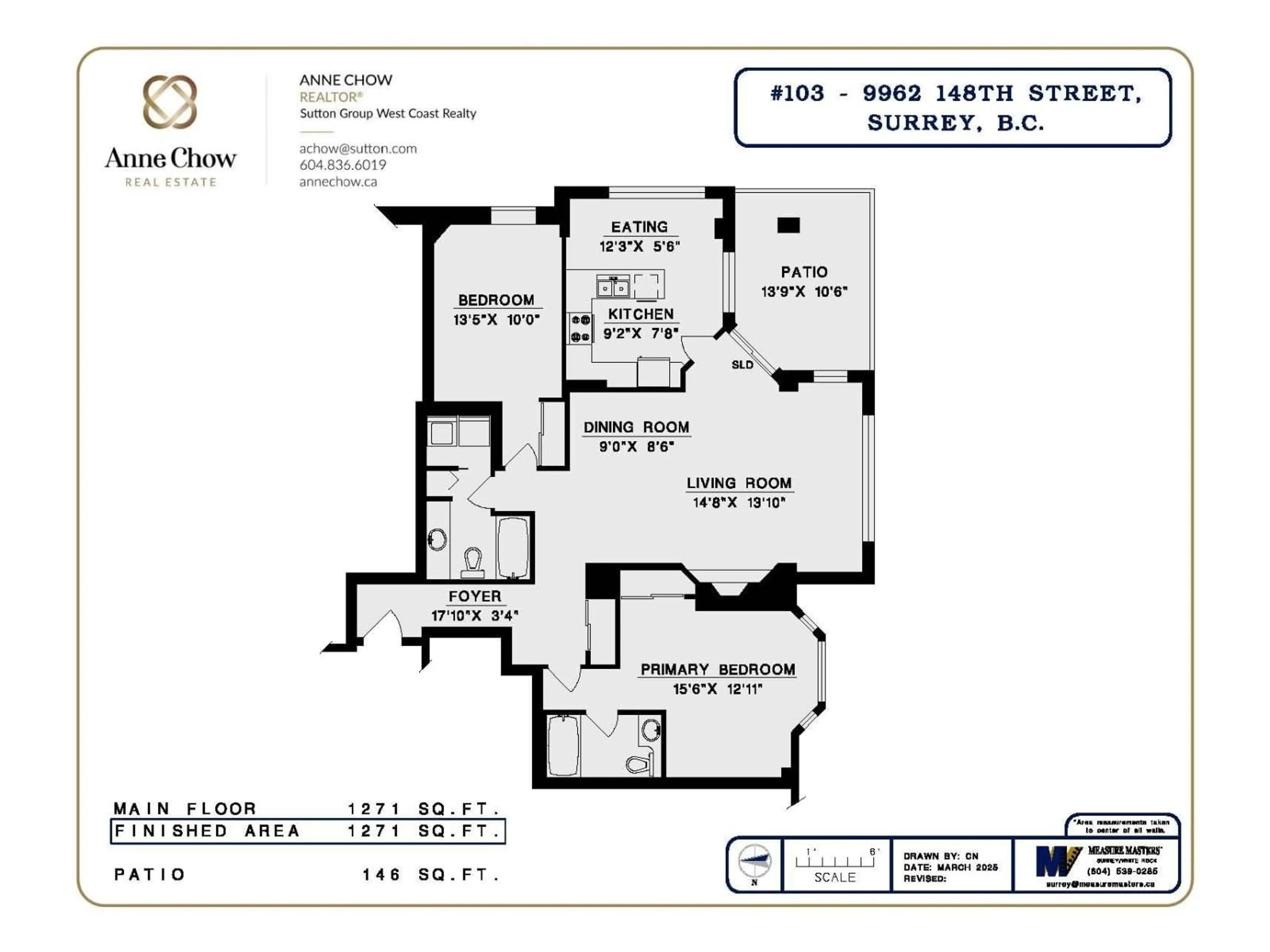 Floor plan for 103 - 9962 148 STREET, Surrey British Columbia V3R0P9