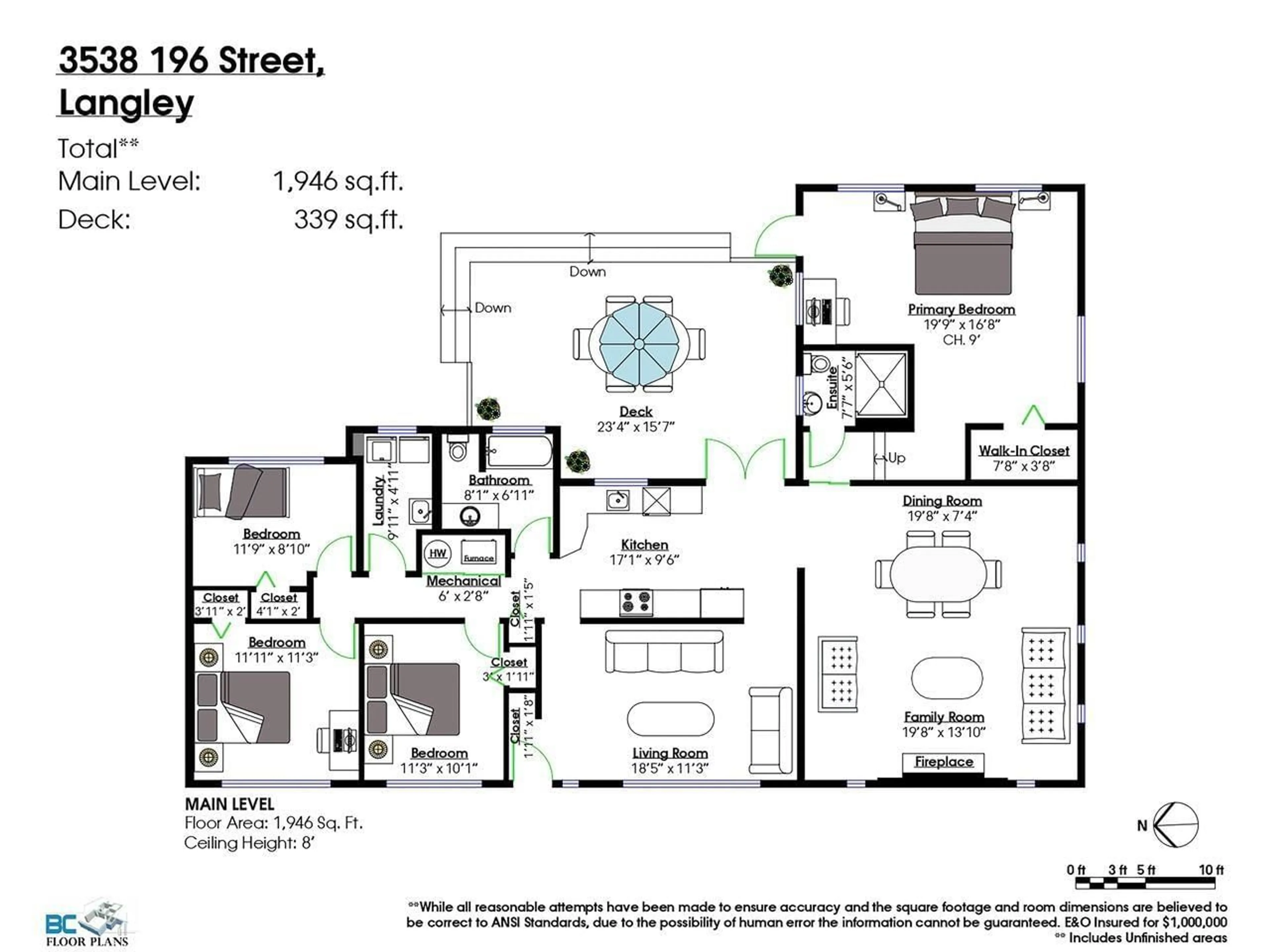 Floor plan for 3538 196 STREET, Langley British Columbia V3A4T7