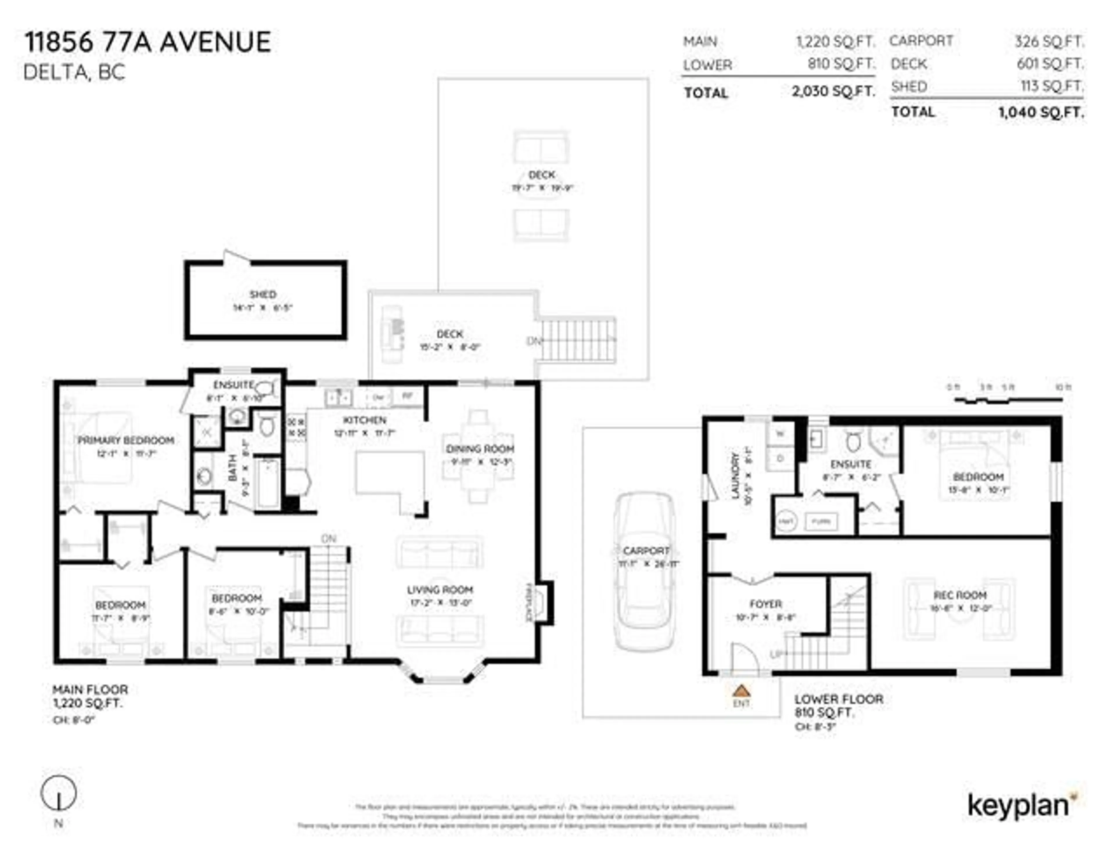 Floor plan for 11856 77A AVENUE, Delta British Columbia V4C7K1