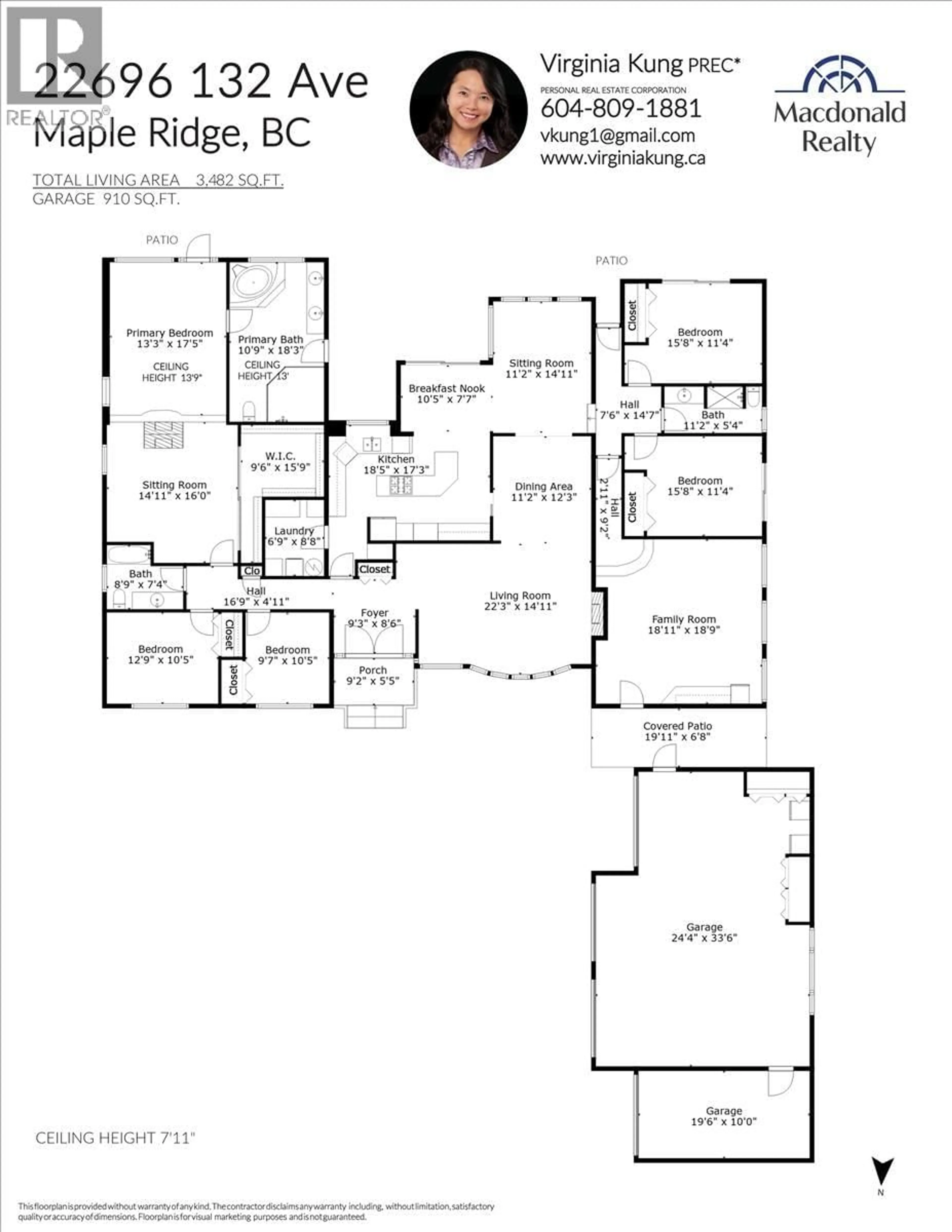 Floor plan for 22696 132 AVENUE, Maple Ridge British Columbia V4R2R2