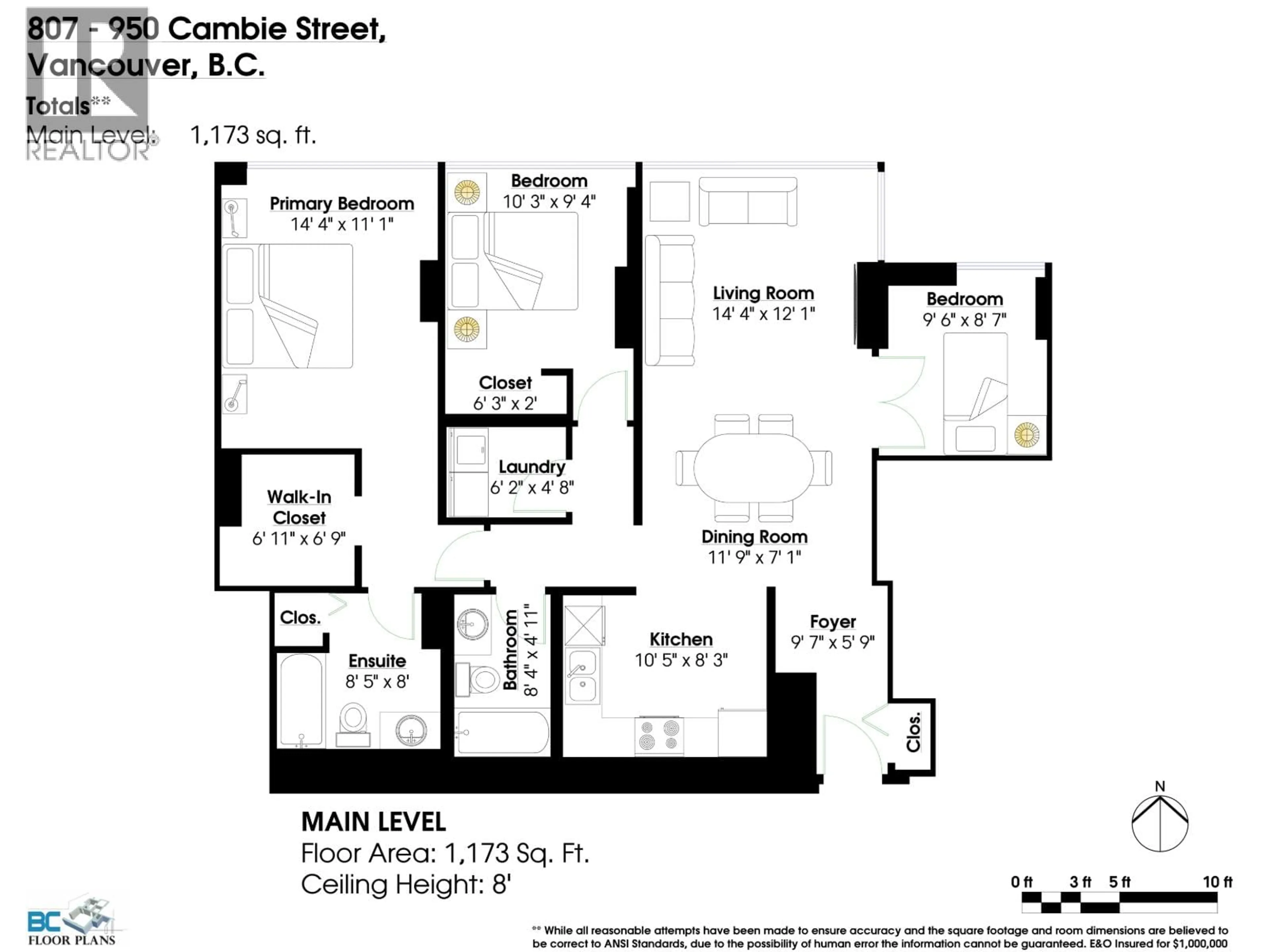 Floor plan for 807 - 950 CAMBIE STREET, Vancouver British Columbia V6B5X5