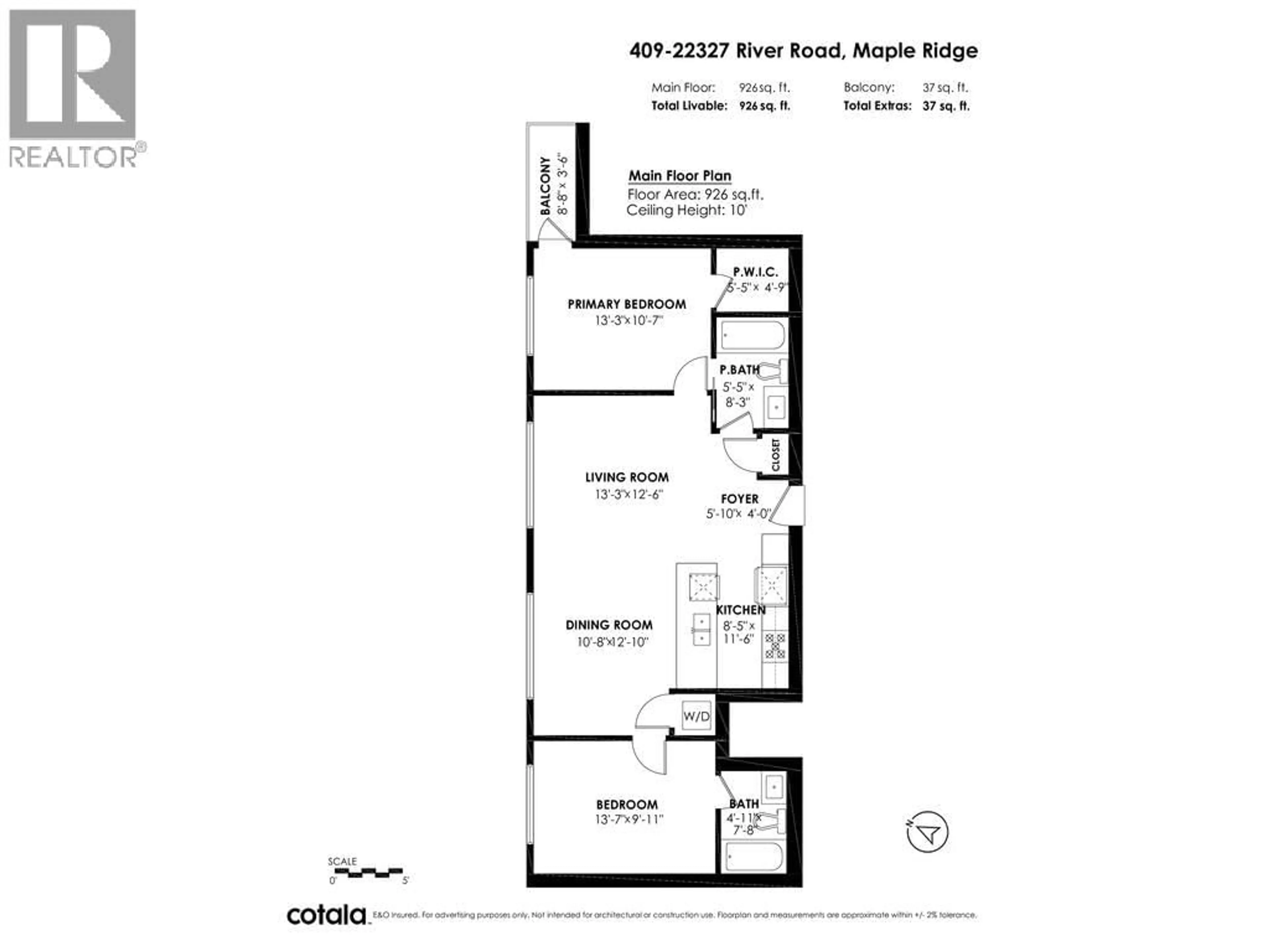 Floor plan for 409 - 22327 RIVER ROAD, Maple Ridge British Columbia V2X2C7