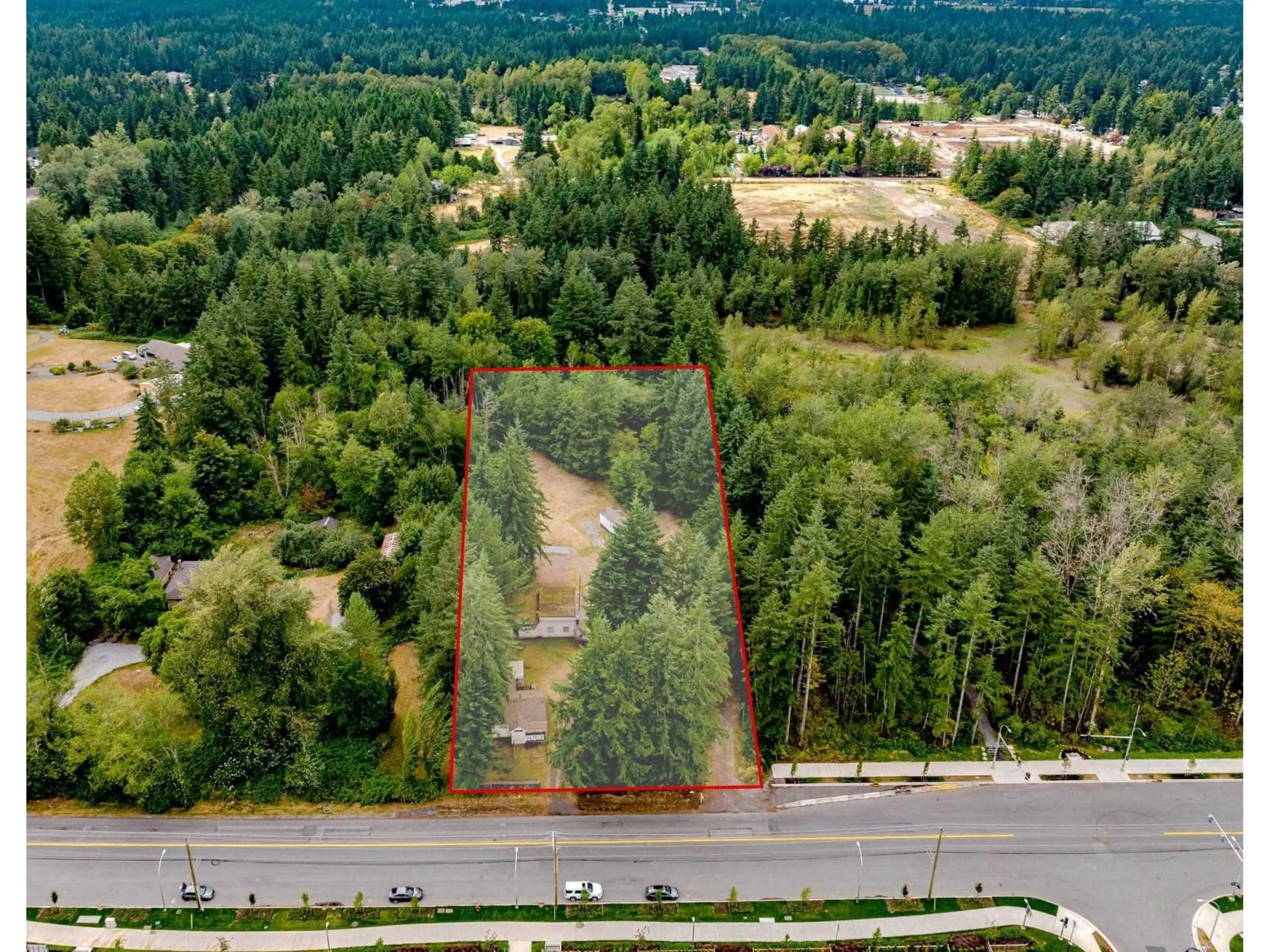A pic from outside/outdoor area/front of a property/back of a property/a pic from drone, forest/trees view for 3381 208 STREET, Langley British Columbia V2Z2C5