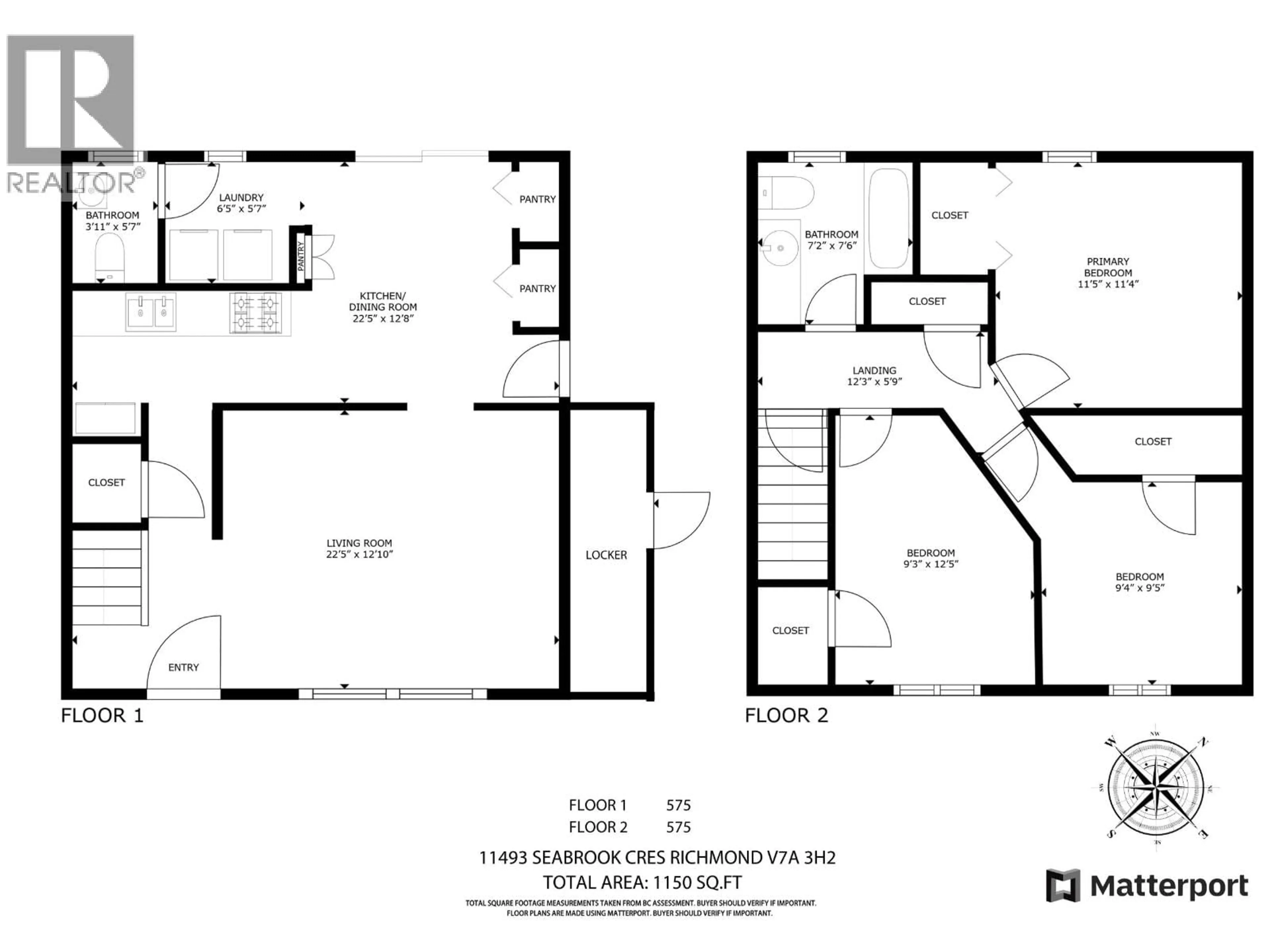 Floor plan for 11493 SEABROOK CRESCENT, Richmond British Columbia V7A3H2