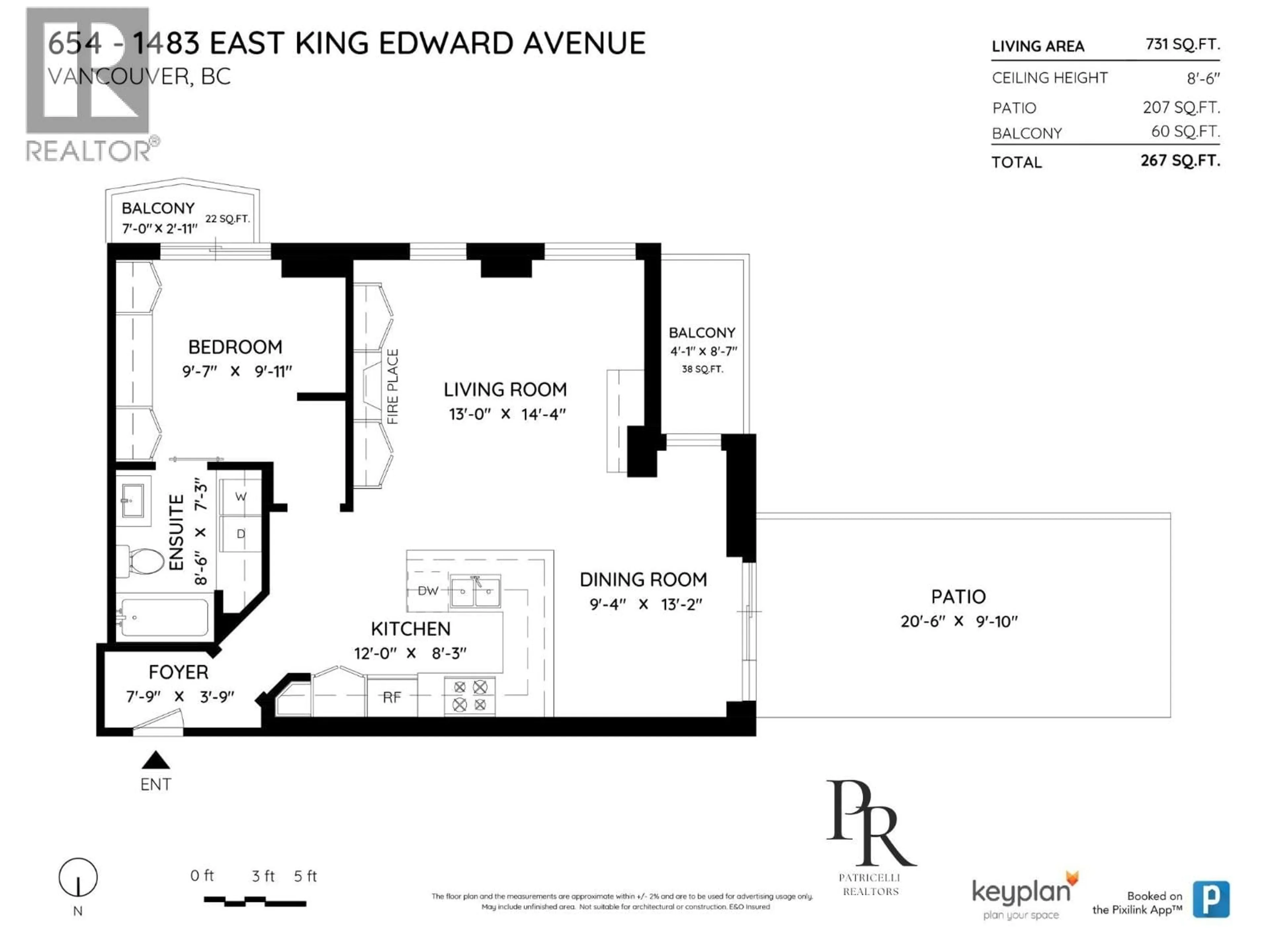 Floor plan for 654 - 1483 KING EDWARD AVENUE, Vancouver British Columbia V5N5Z3