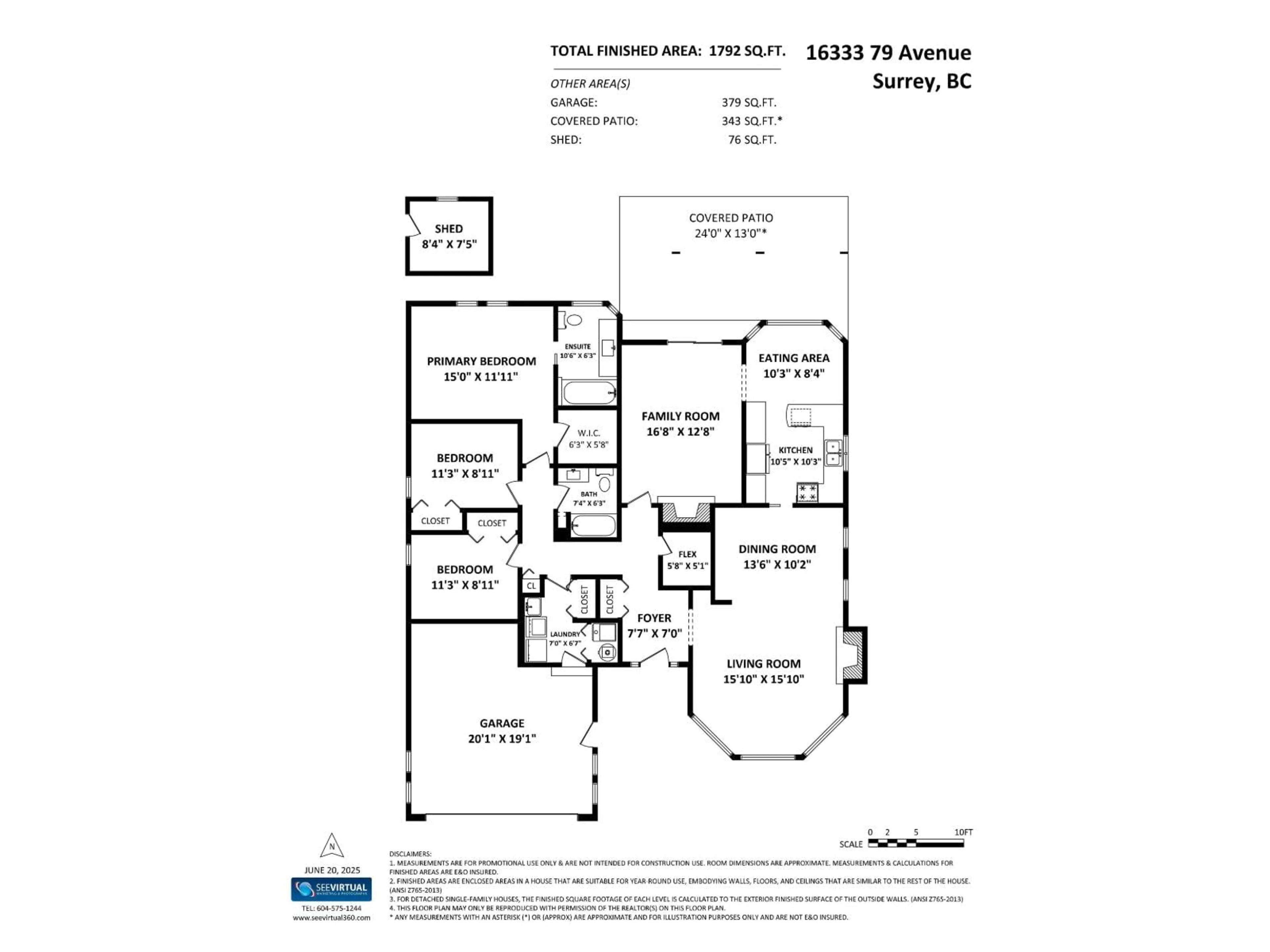 Floor plan for 16333 79 AVENUE, Surrey British Columbia V4N0K5