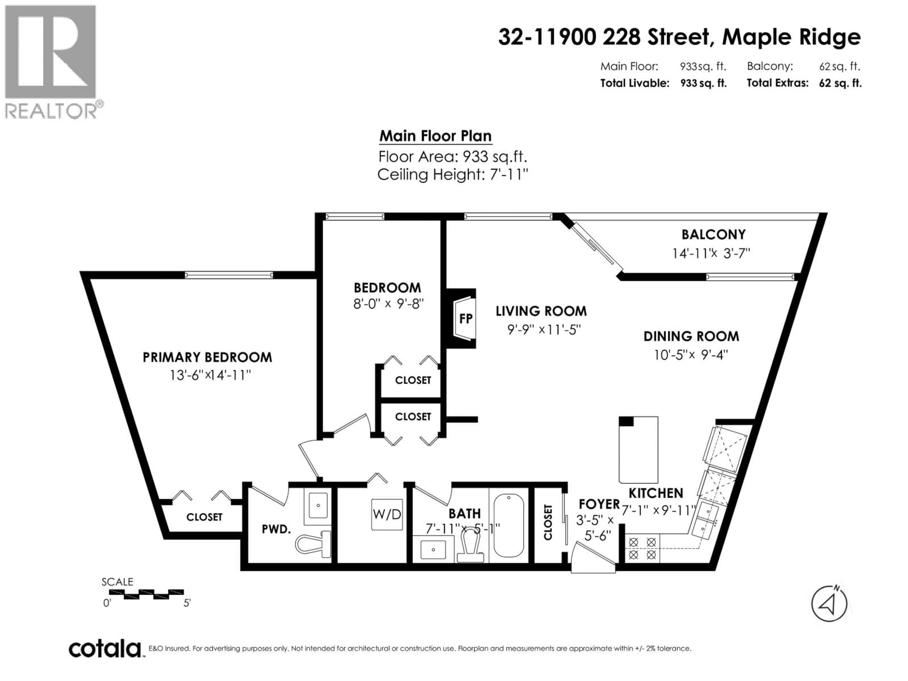 Floor plan for 32 - 11900 228 STREET, Maple Ridge British Columbia V2X6L9