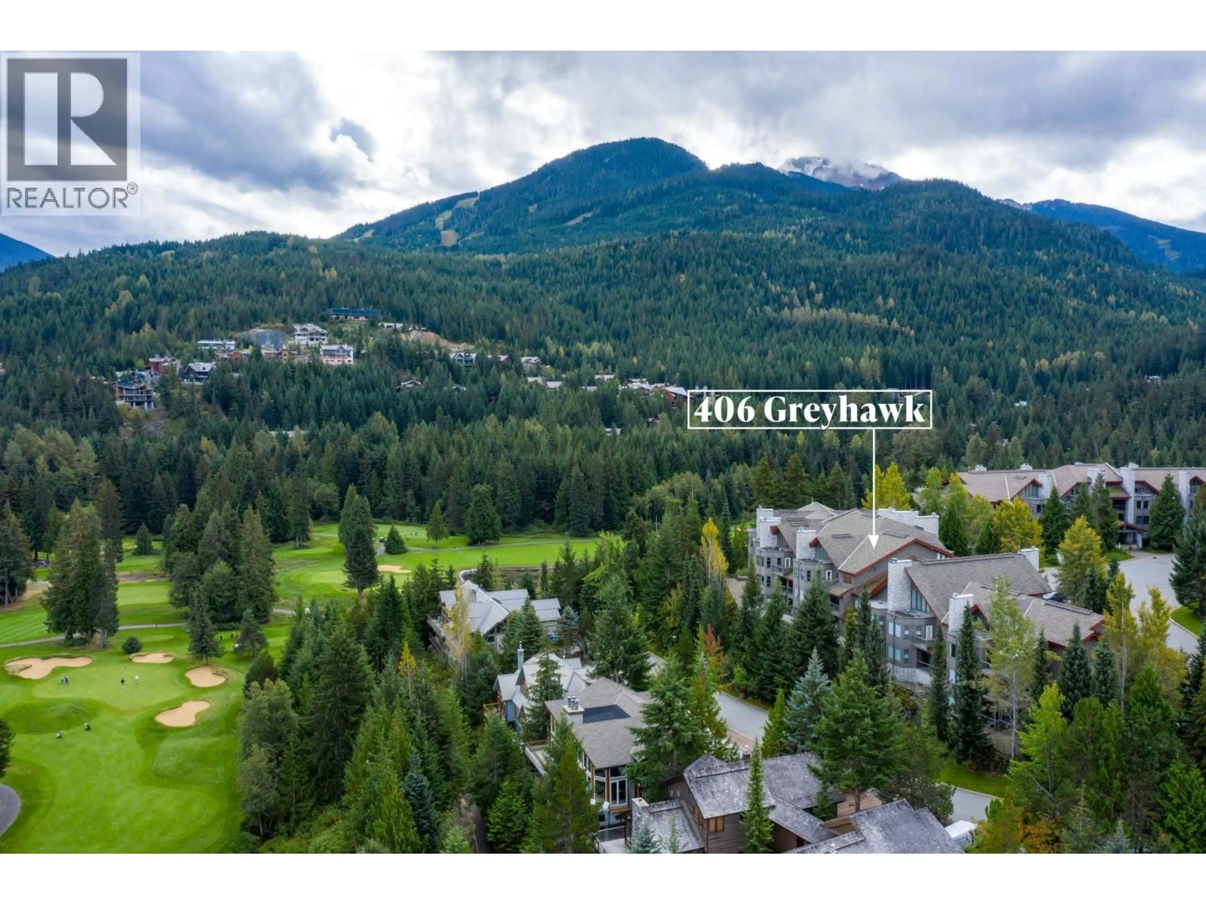 A pic from outside/outdoor area/front of a property/back of a property/a pic from drone, mountain view for 406 - 3317 PTARMIGAN PLACE, Whistler British Columbia V8E0V7