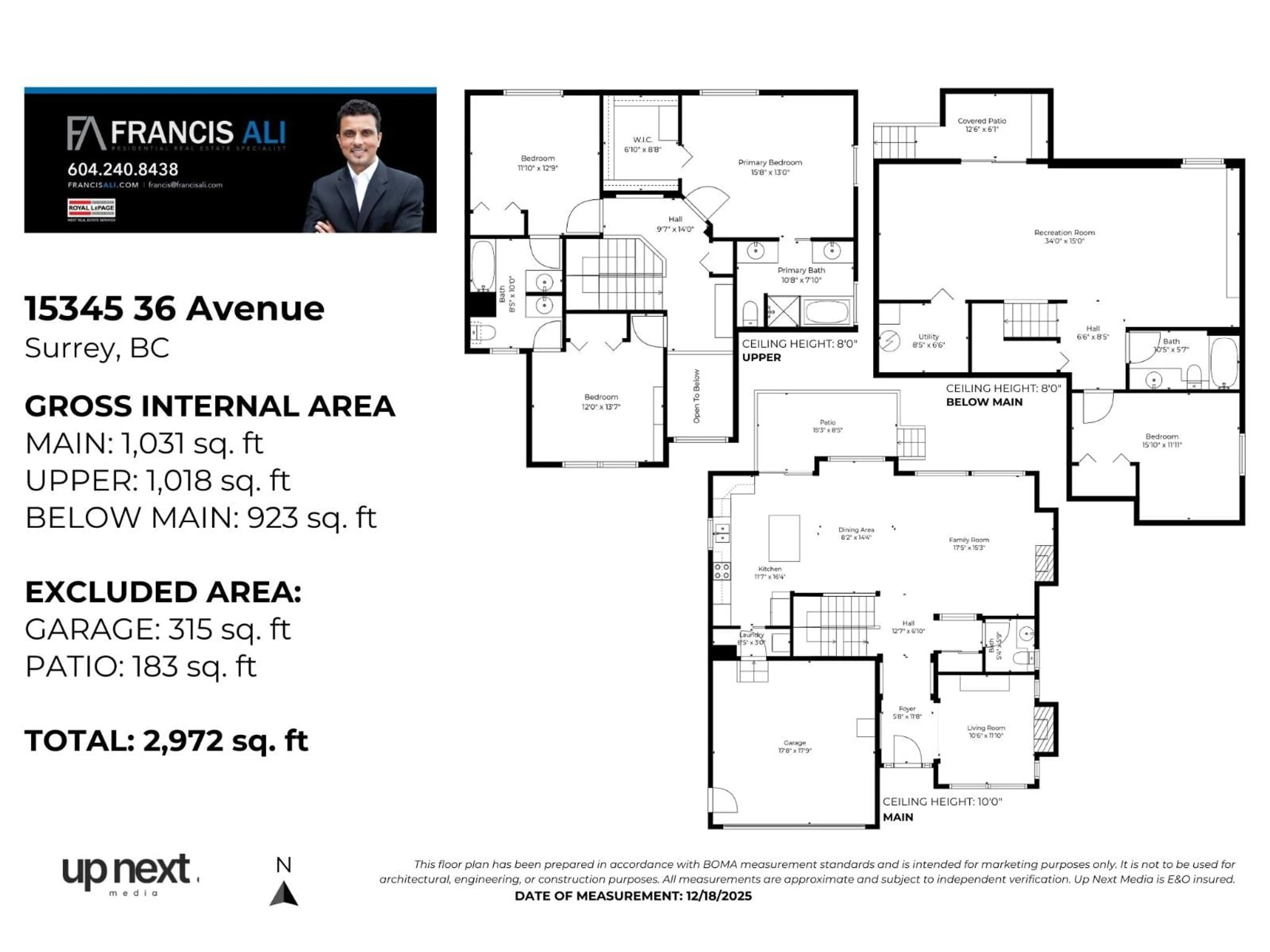 Floor plan for 15345 36 AVENUE, Surrey British Columbia V3Z0J5