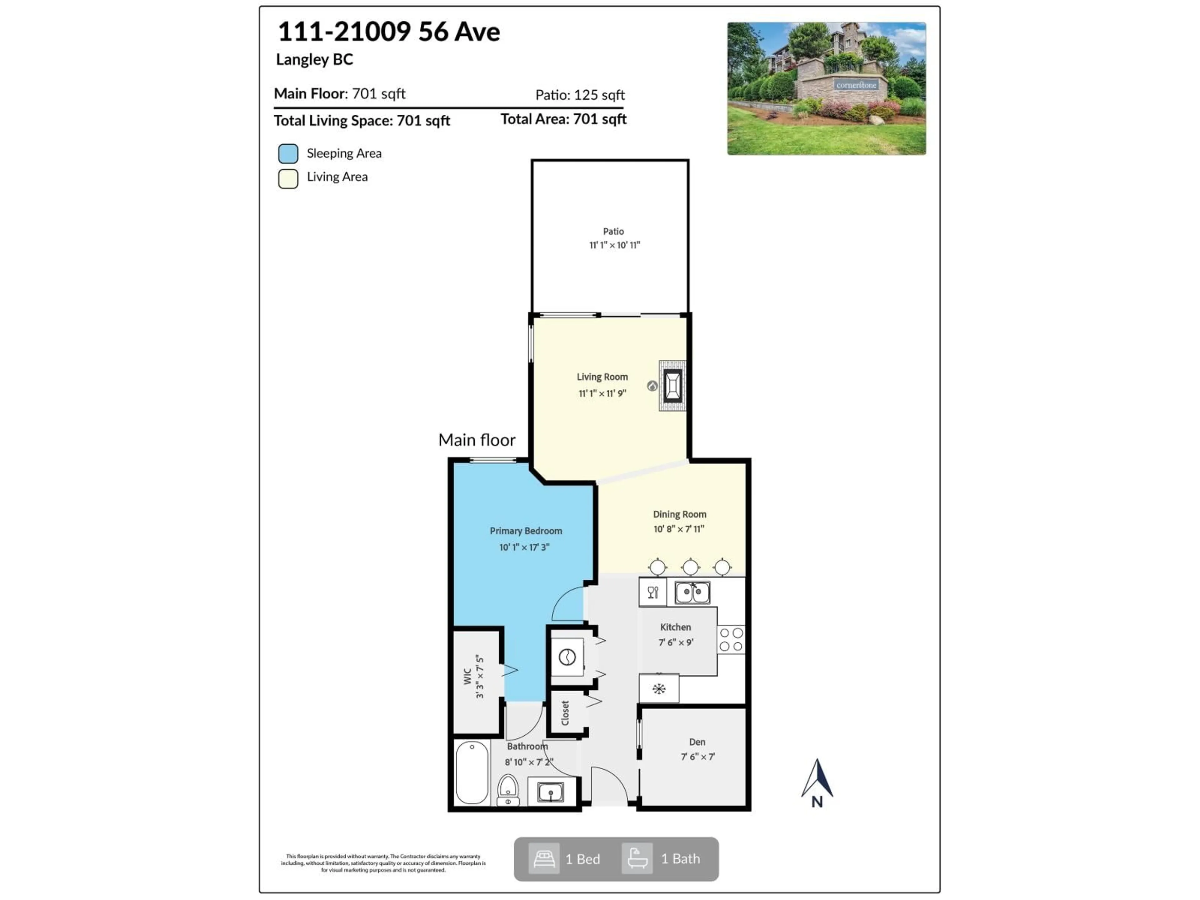 Floor plan for 111 - 21009 56 STREET, Langley British Columbia V3A0C9