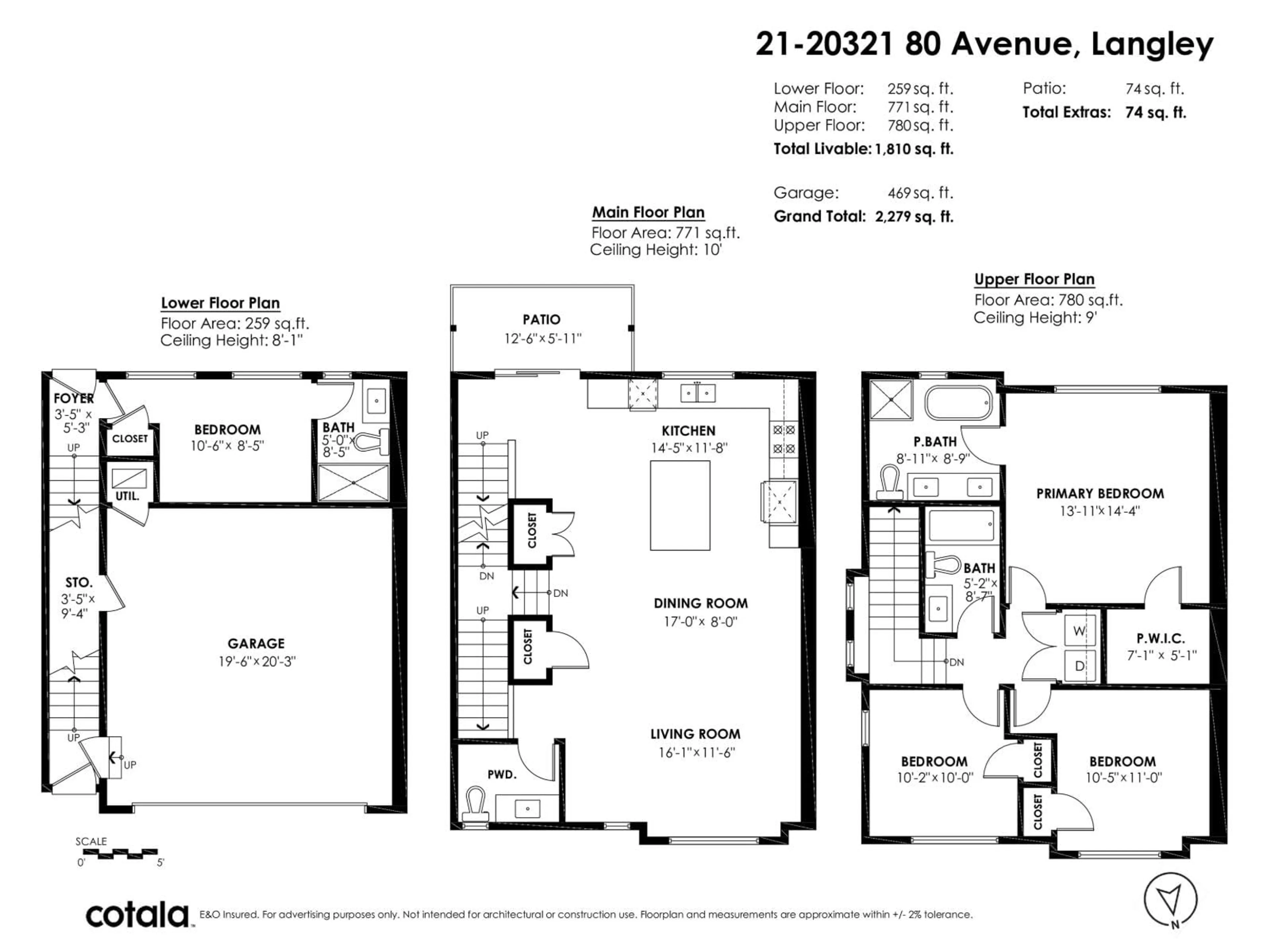 Floor plan for 21 - 20321 80 AVENUE, Langley British Columbia V2Y3S3