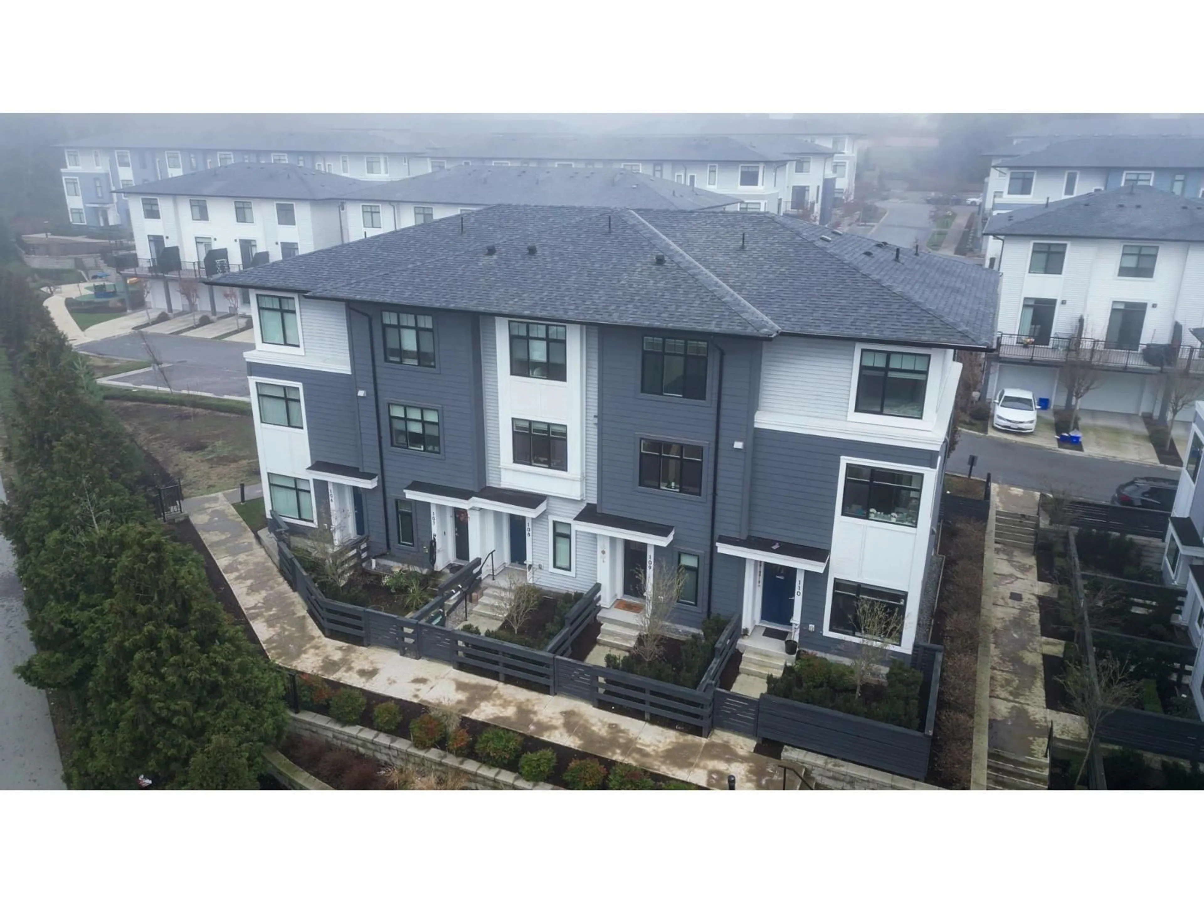 A pic from outside/outdoor area/front of a property/back of a property/a pic from drone, mountain view for 109 - 15235 SITKA DRIVE, Surrey British Columbia V3S0A9