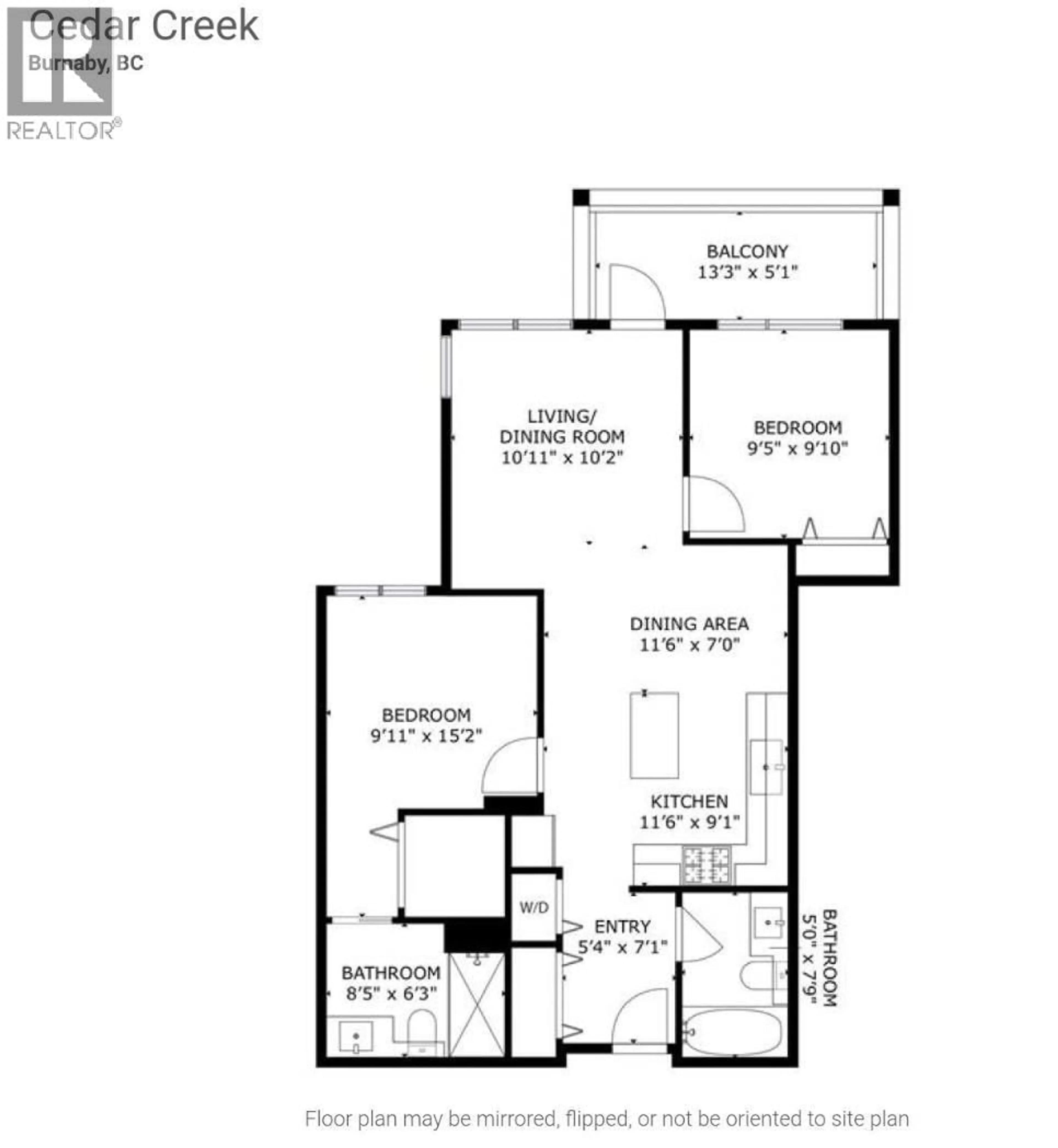 Floor plan for 307 - 7599 15 STREET, Burnaby British Columbia V3N0H9