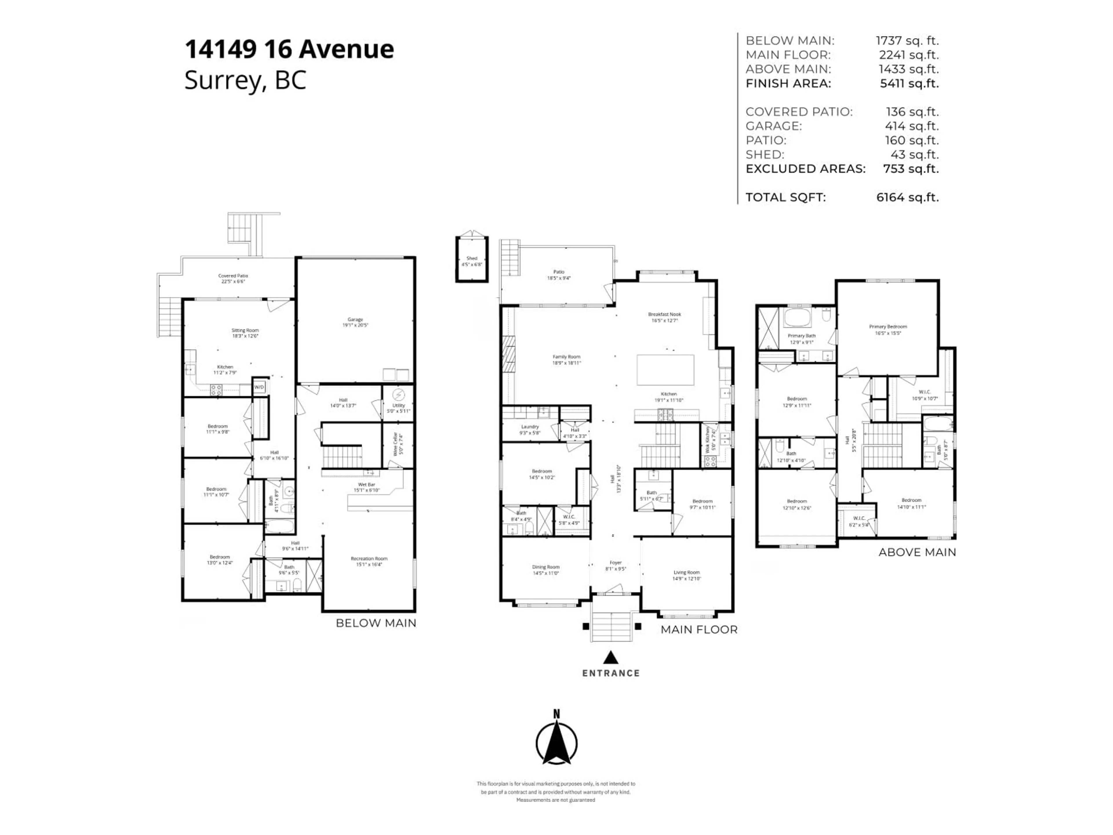 Floor plan for 14149 16 AVENUE, Surrey British Columbia V4A1P9
