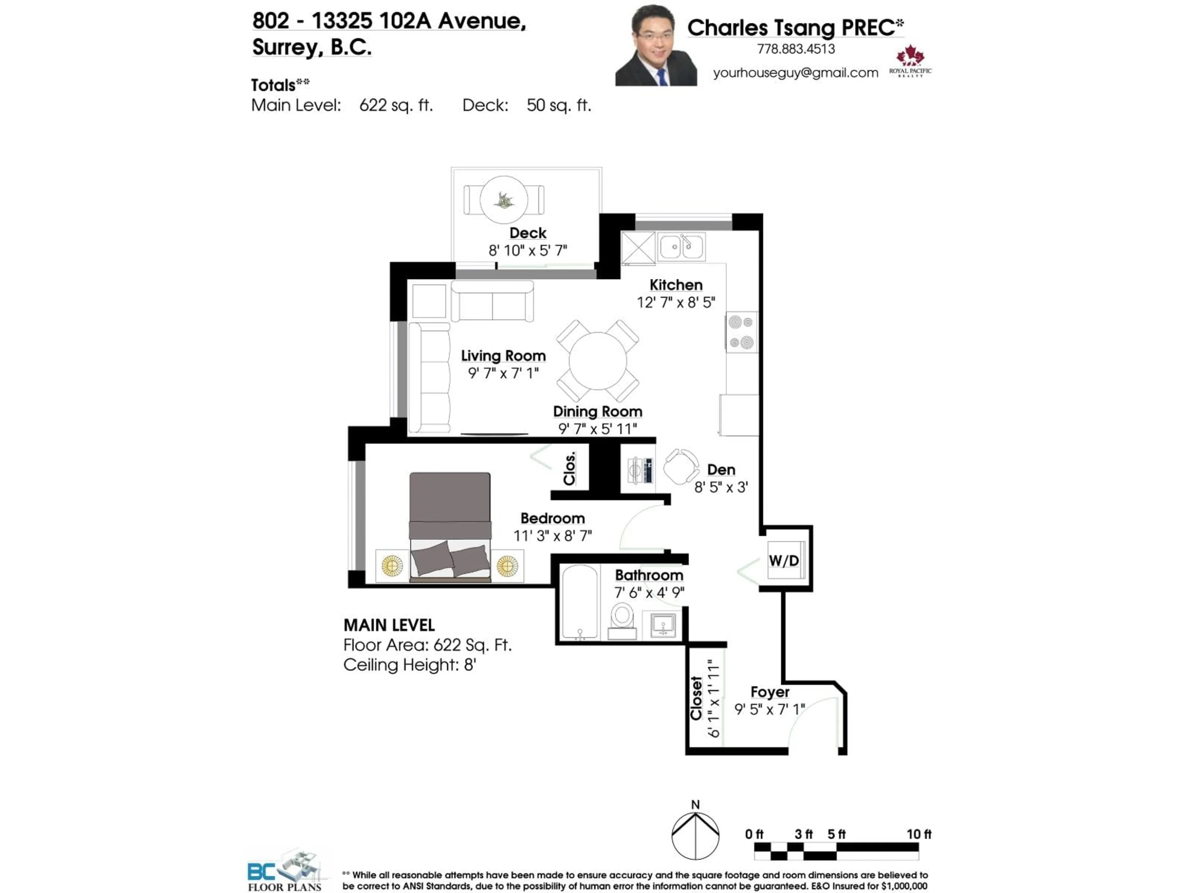 Floor plan for 802 - 13325 102A AVENUE, Surrey British Columbia V3T0J5