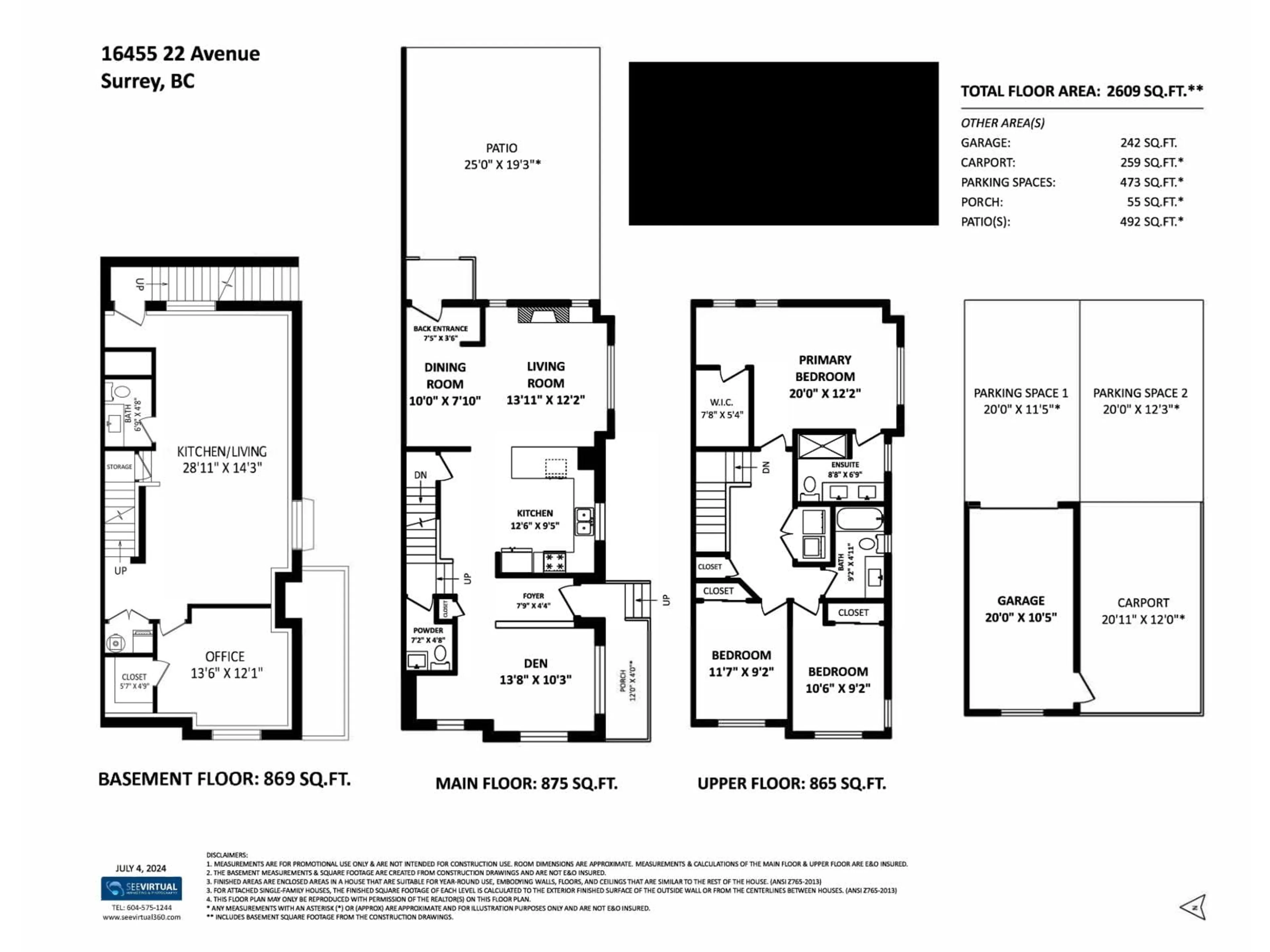 Floor plan for 16455 22 AVENUE, Surrey British Columbia V3Z0L8