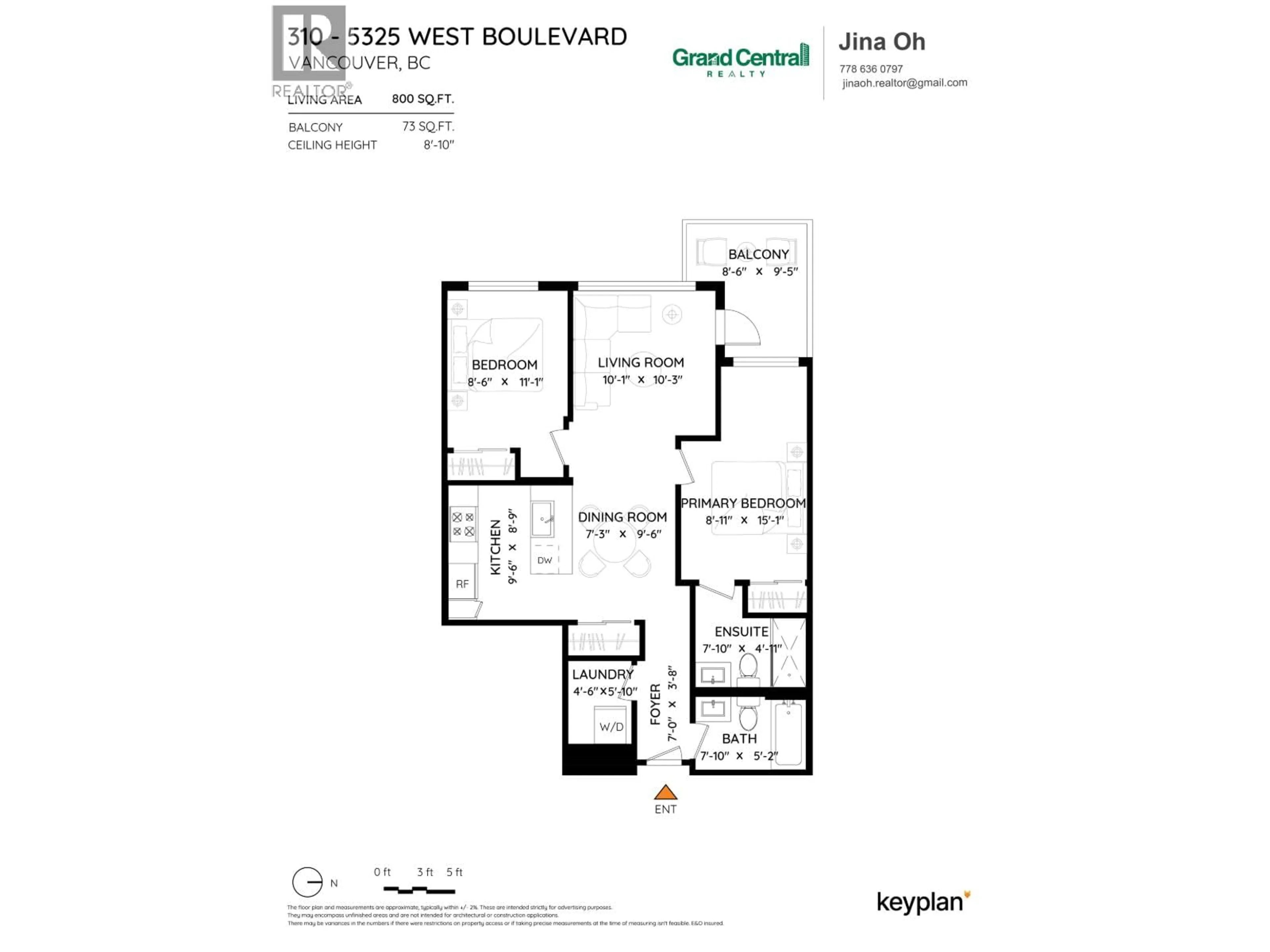 Floor plan for 310 - 5325 WEST BOULEVARD, Vancouver British Columbia V6M3W4
