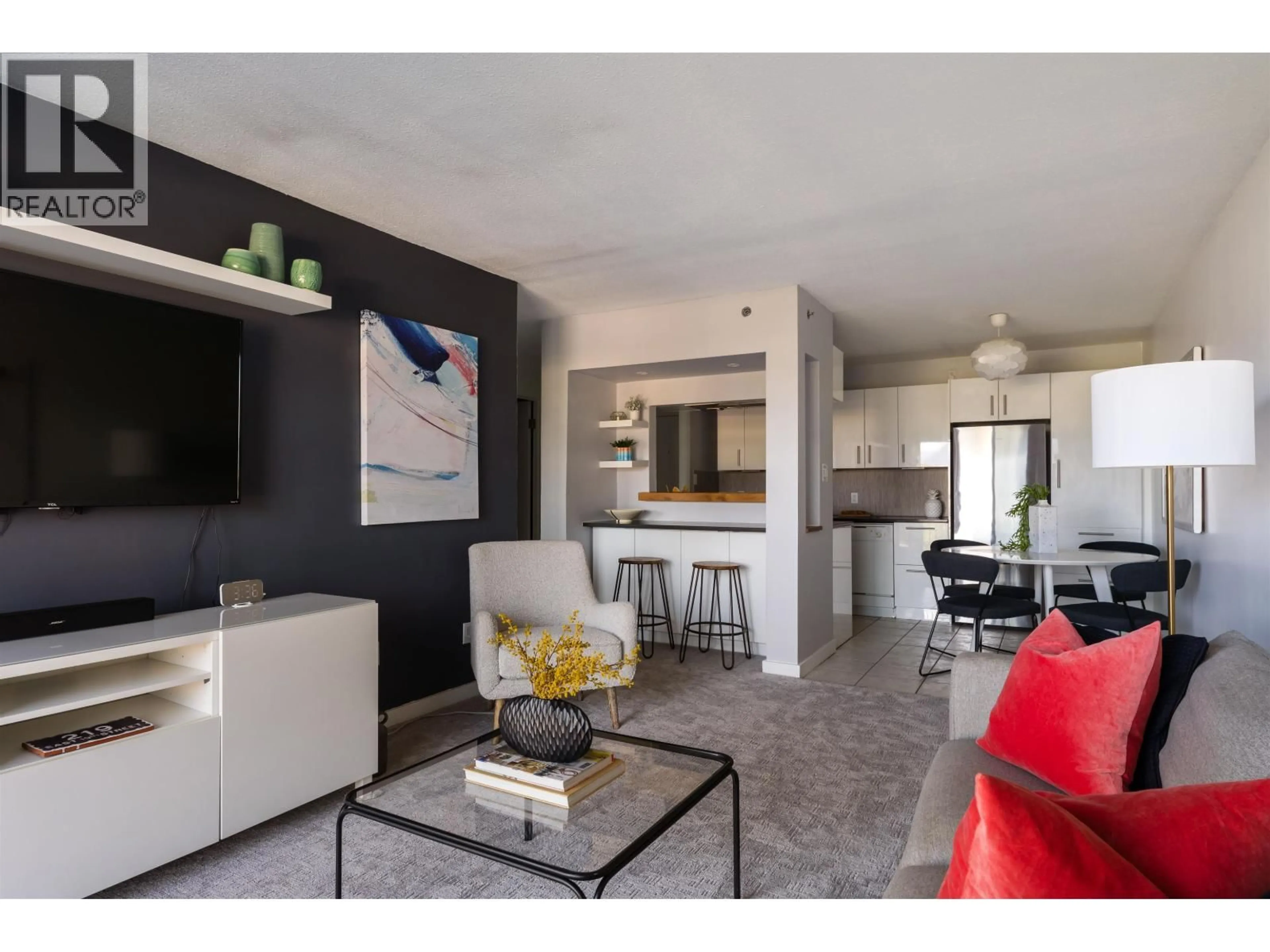 Living room with furniture, unknown for 808 - 756 GREAT NORTHERN WAY, Vancouver British Columbia V5T1E4