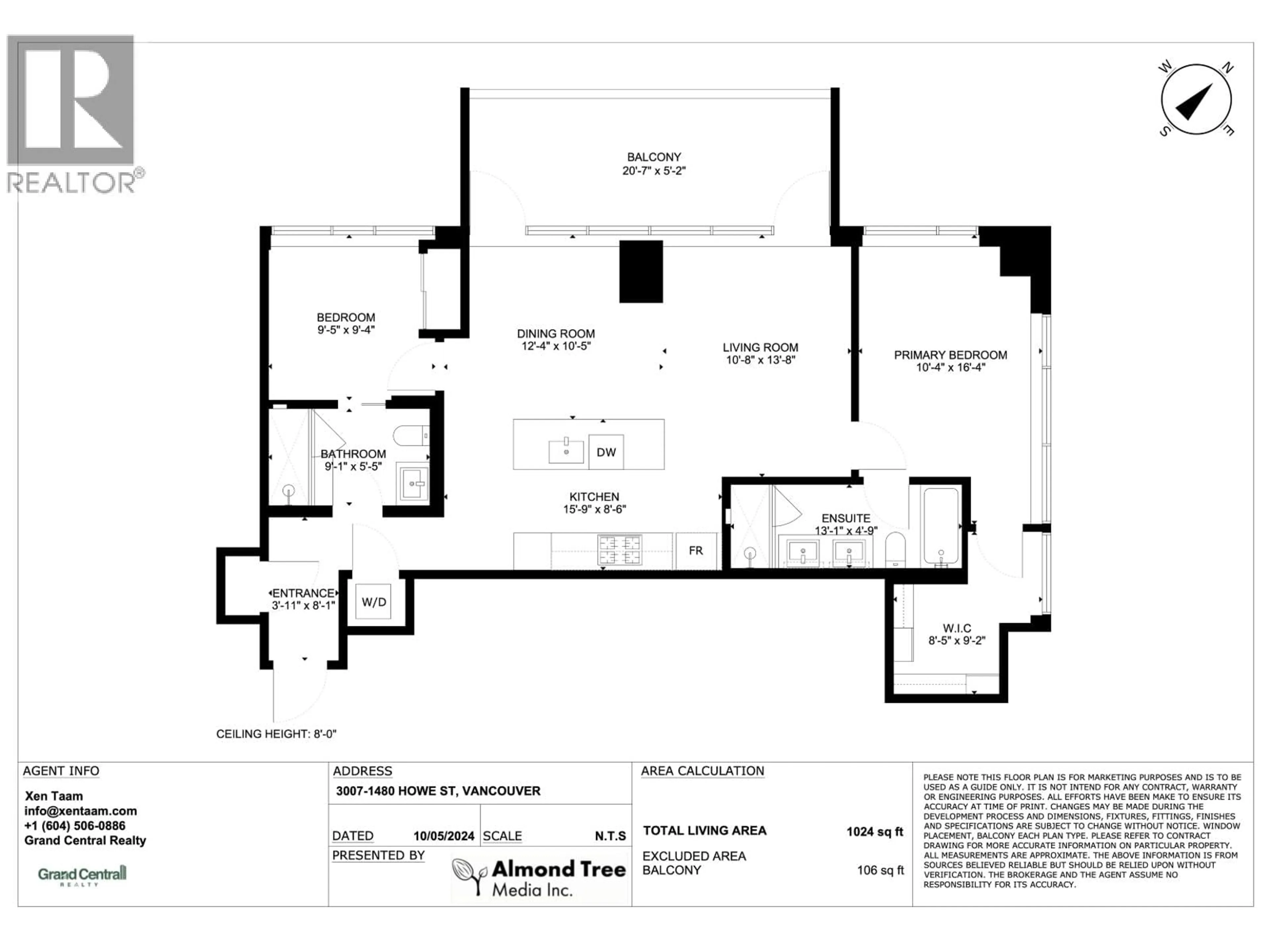 Floor plan for 3007 - 1480 HOWE STREET, Vancouver British Columbia V6Z0G5