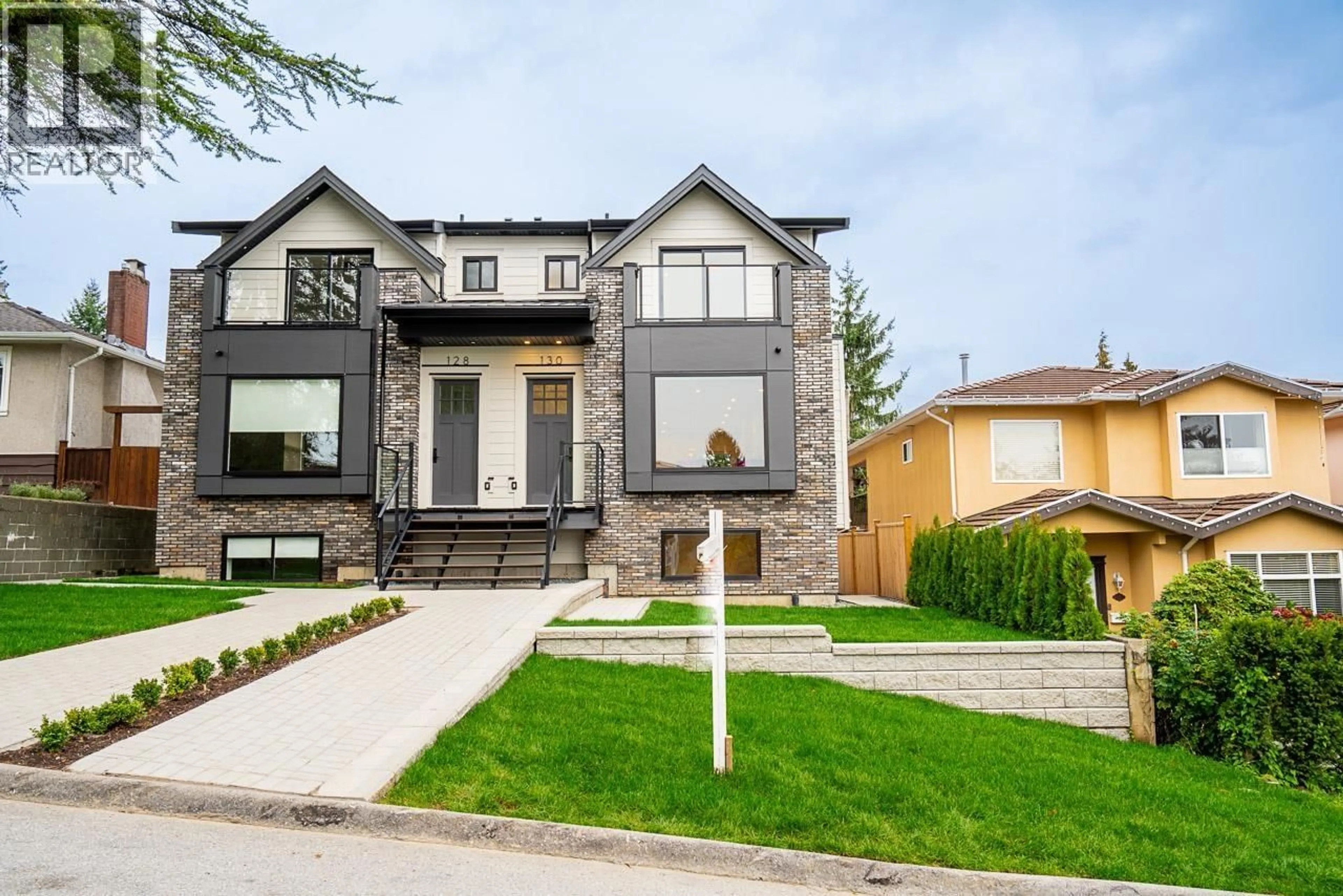 Home with brick exterior material, street for 2 - 128 GROSVENOR AVENUE, Burnaby British Columbia V5B1J2