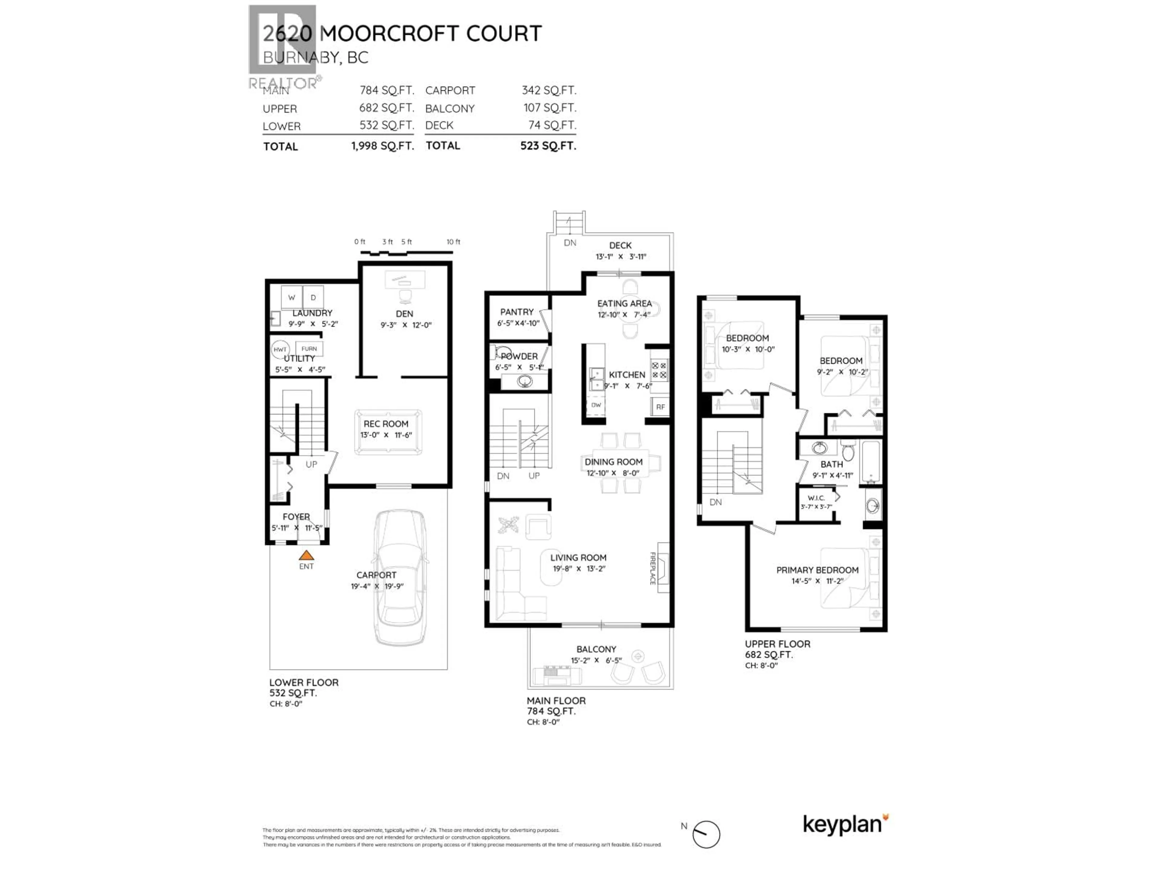 Floor plan for 2620 MOORCROFT COURT, Burnaby British Columbia V5B4R2