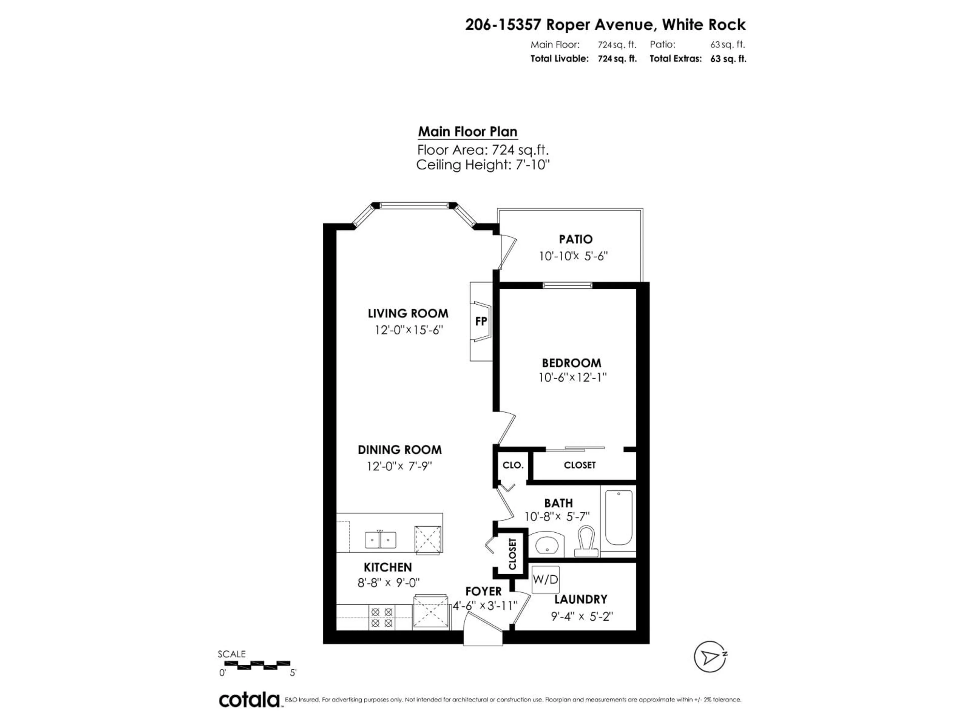 Floor plan for 206 - 15357 ROPER AVENUE, White Rock British Columbia V4B2G2