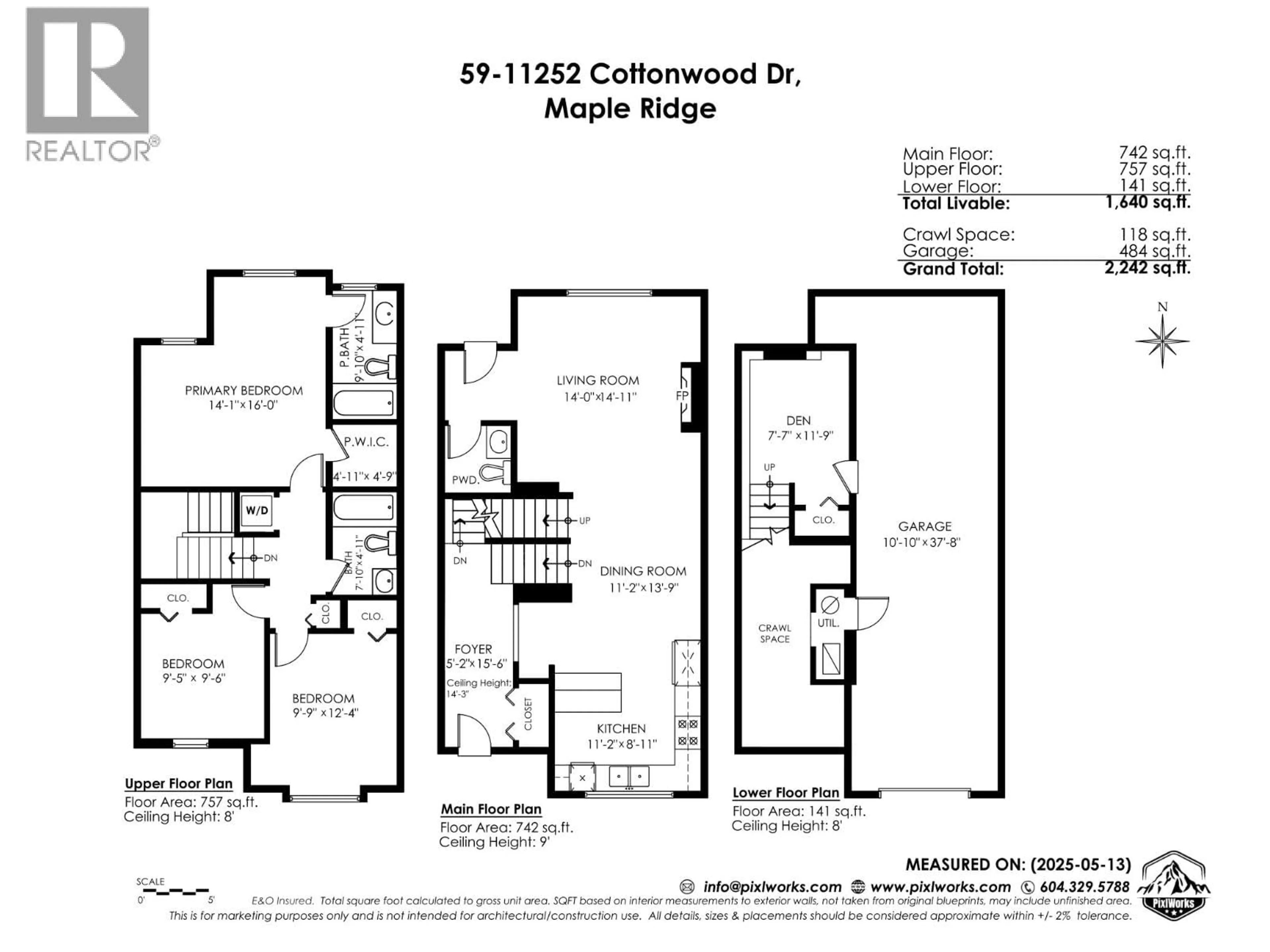 Floor plan for 59 - 11252 COTTONWOOD DRIVE, Maple Ridge British Columbia V2X9B1