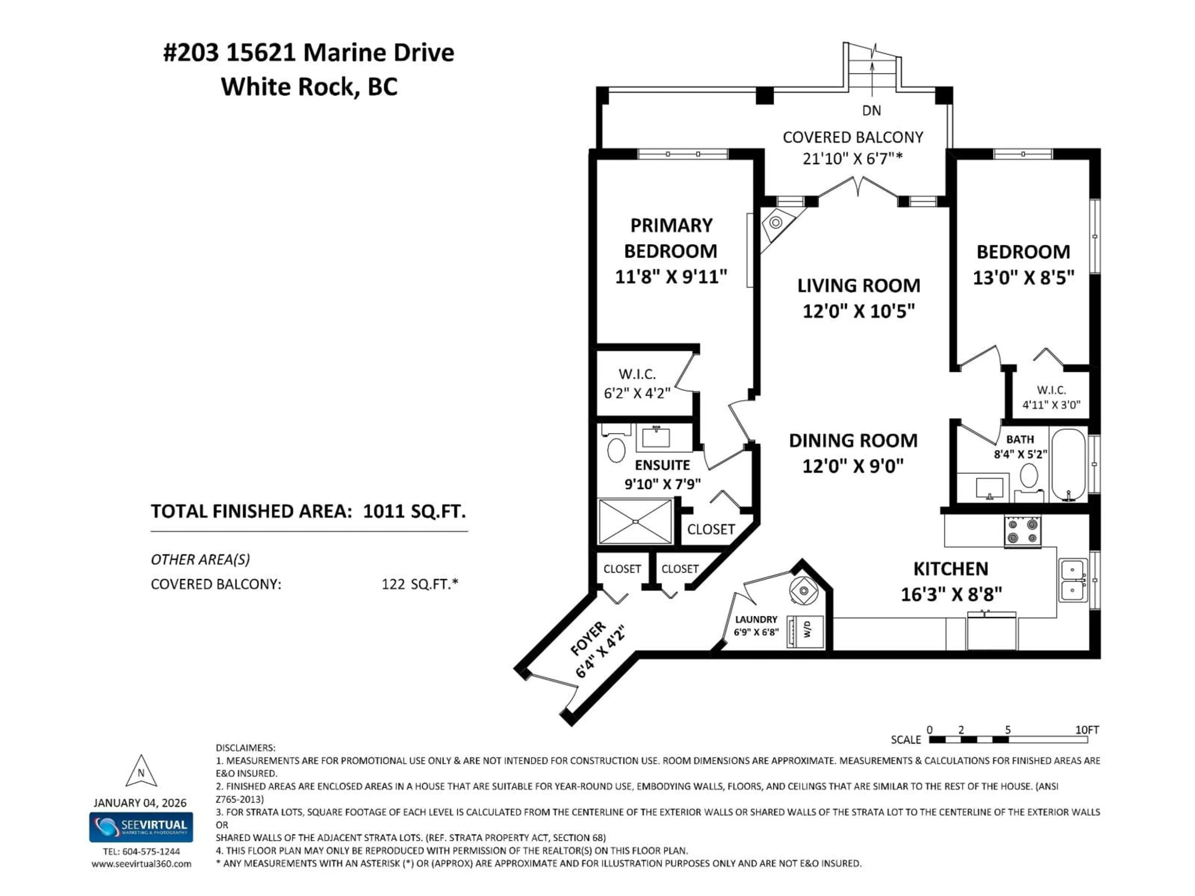 Floor plan for 203 - 15621 MARINE DRIVE, White Rock British Columbia V4B1E1