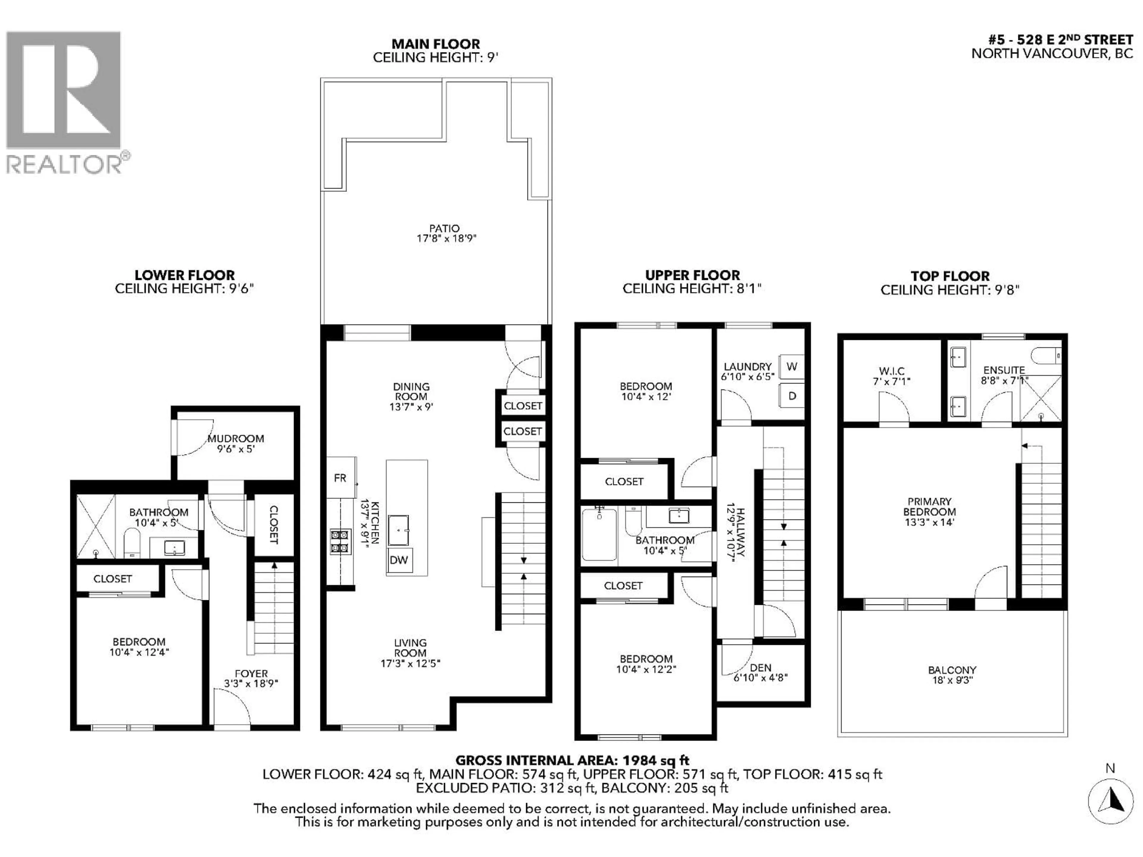 Floor plan for 5 - 528 2ND STREET, North Vancouver British Columbia V7L0G8
