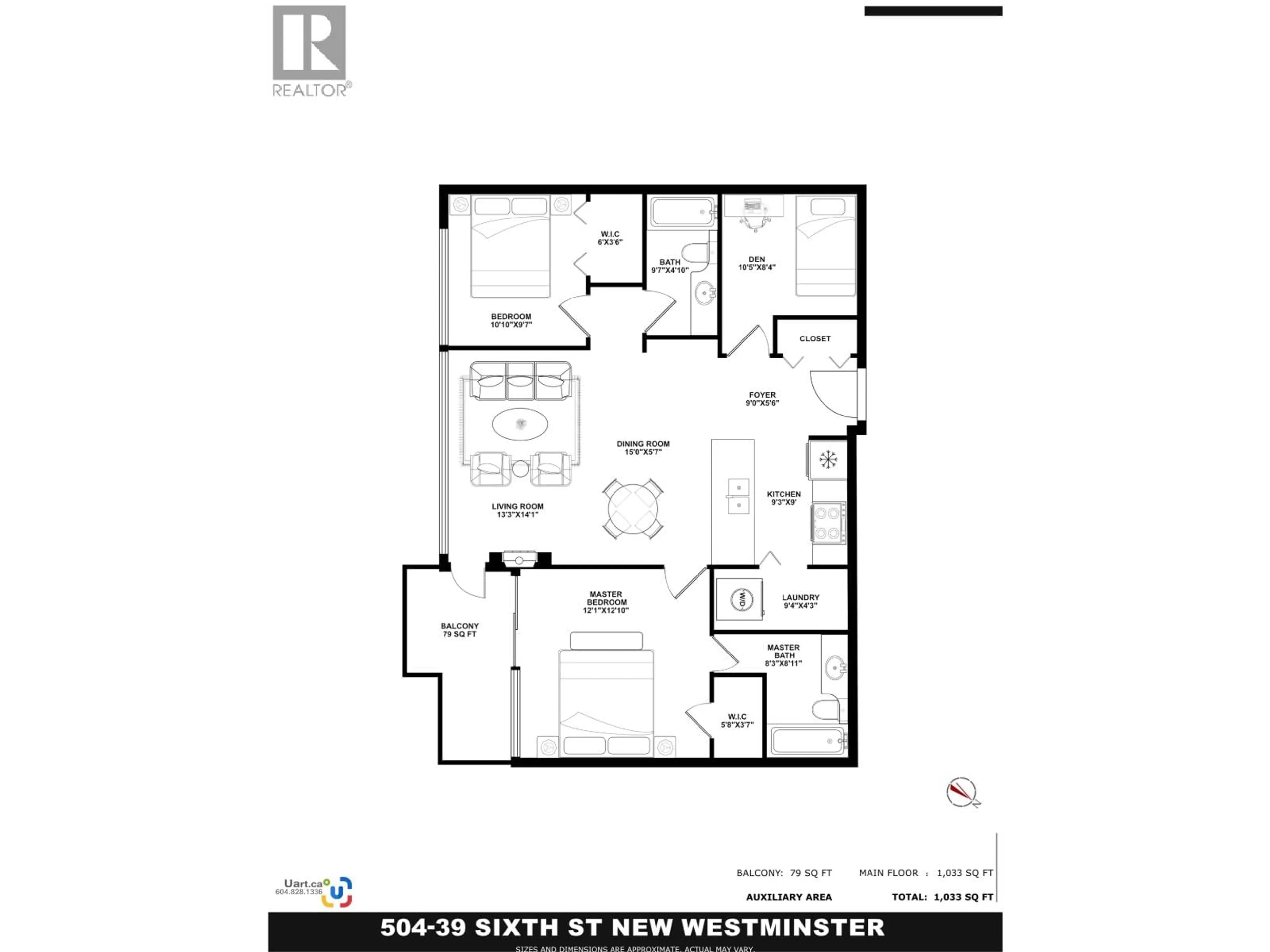 Floor plan for 504 - 39 SIXTH STREET, New Westminster British Columbia V3L0B3