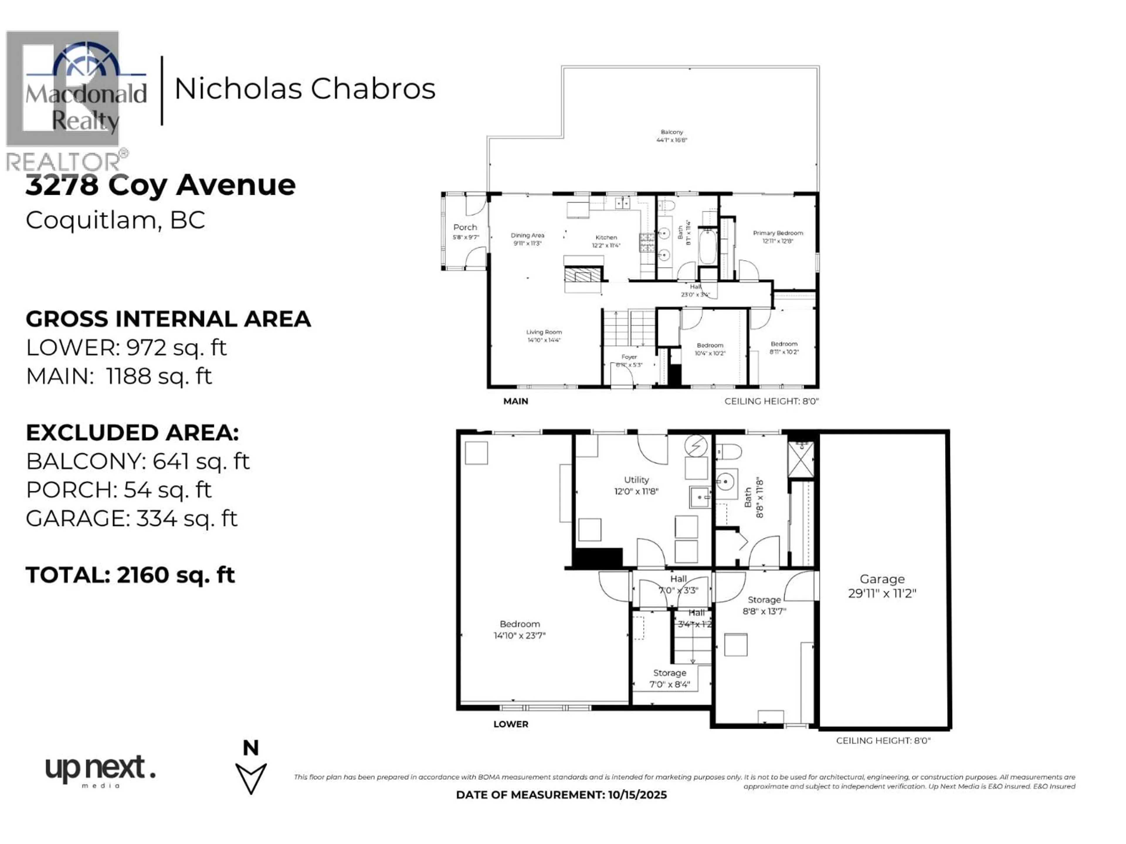 Floor plan for 3278 COY AVENUE, Coquitlam British Columbia V3E3H3