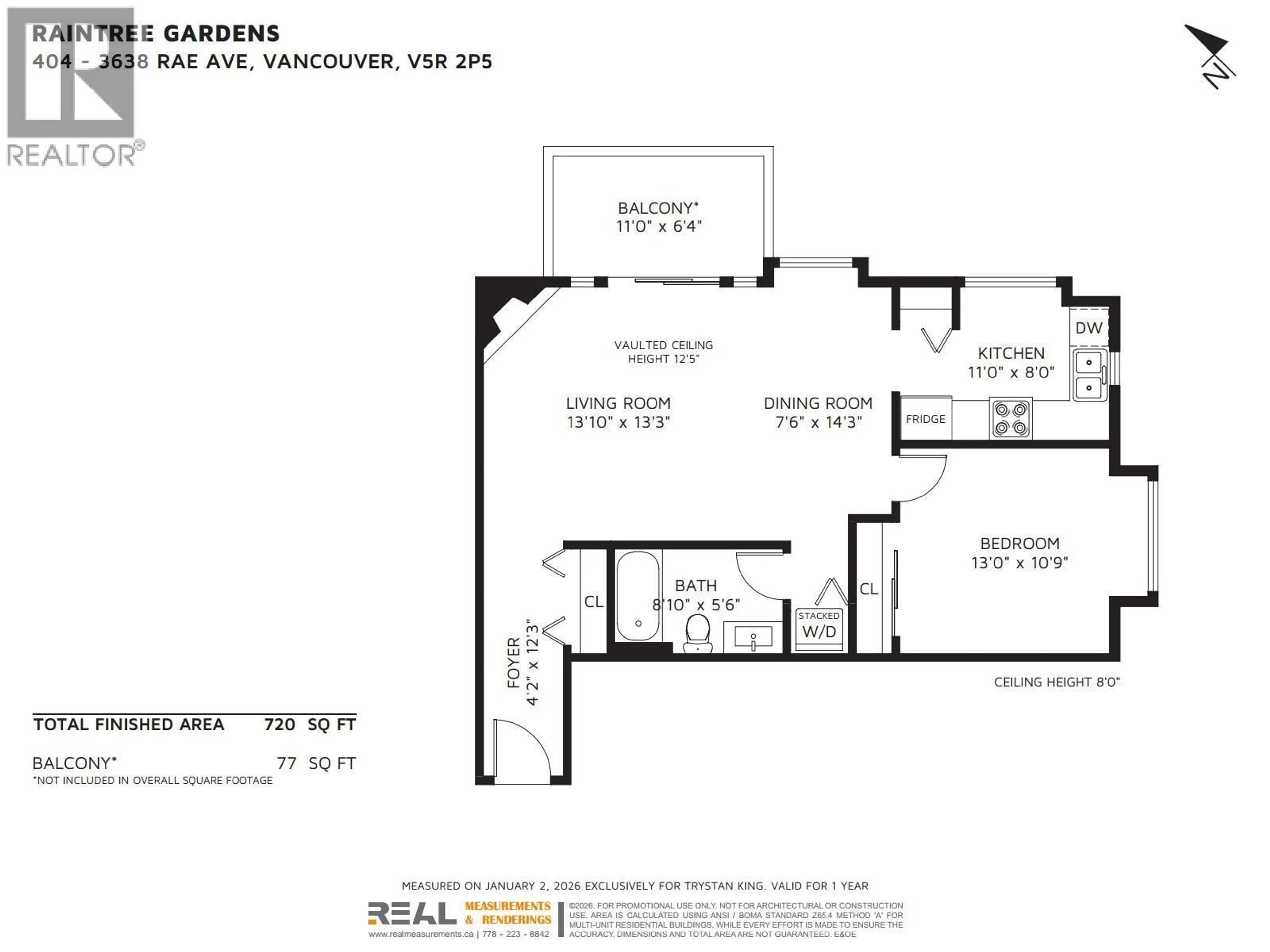Floor plan for 404 - 3638 RAE AVENUE, Vancouver British Columbia V5R2P5