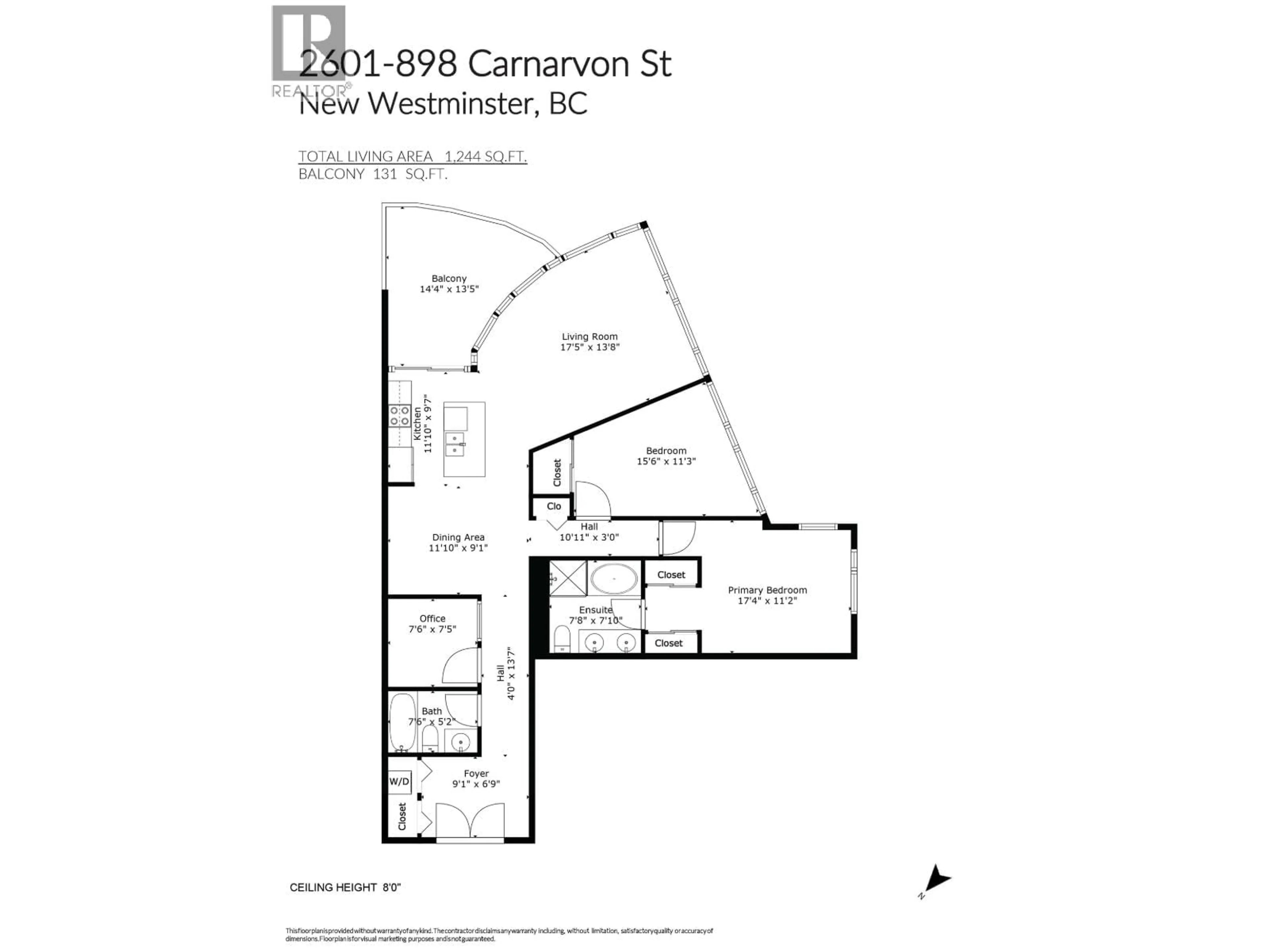 Floor plan for 2601 - 898 CARNARVON STREET, New Westminster British Columbia V3M0C3
