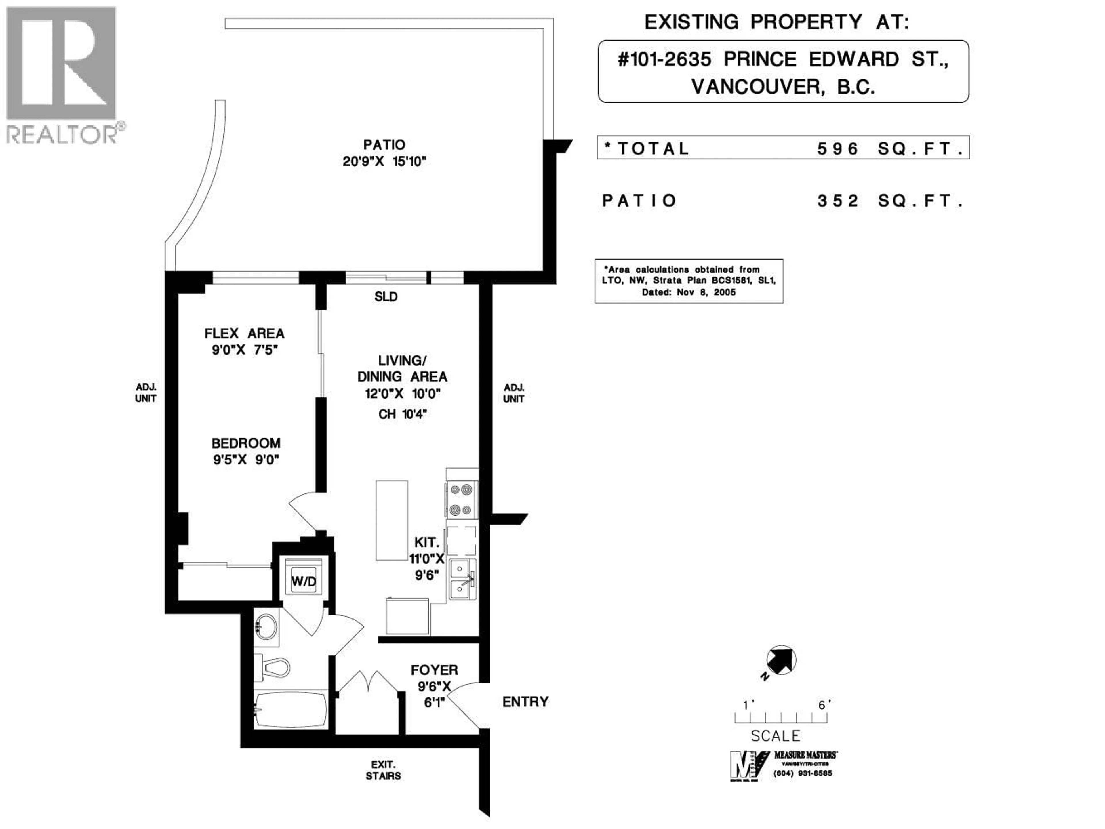 Floor plan for 101 - 2635 PRINCE EDWARD STREET, Vancouver British Columbia V5T4V7
