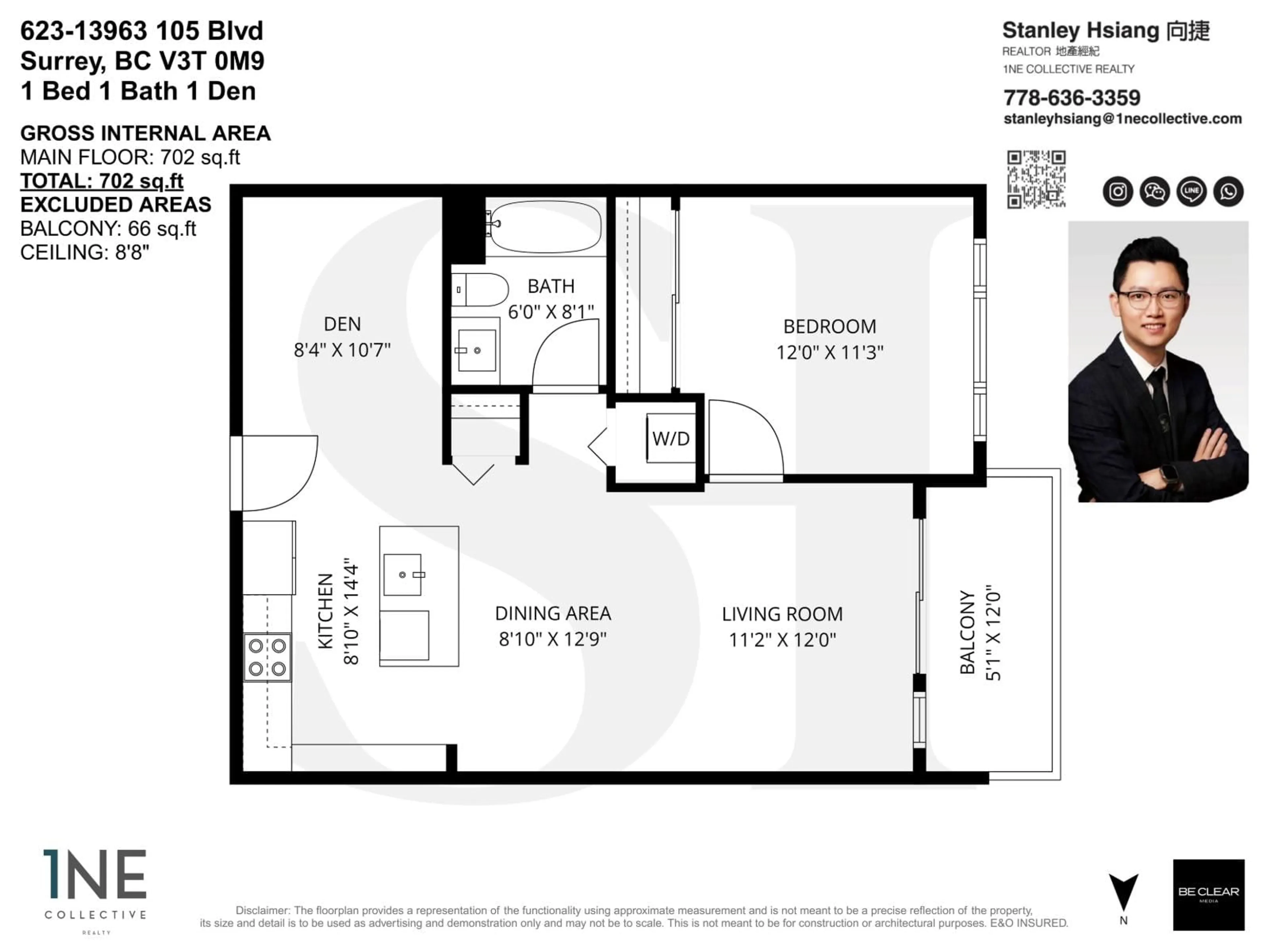 Floor plan for 623 - 13963 105 BOULEVARD, Surrey British Columbia V3T0M9