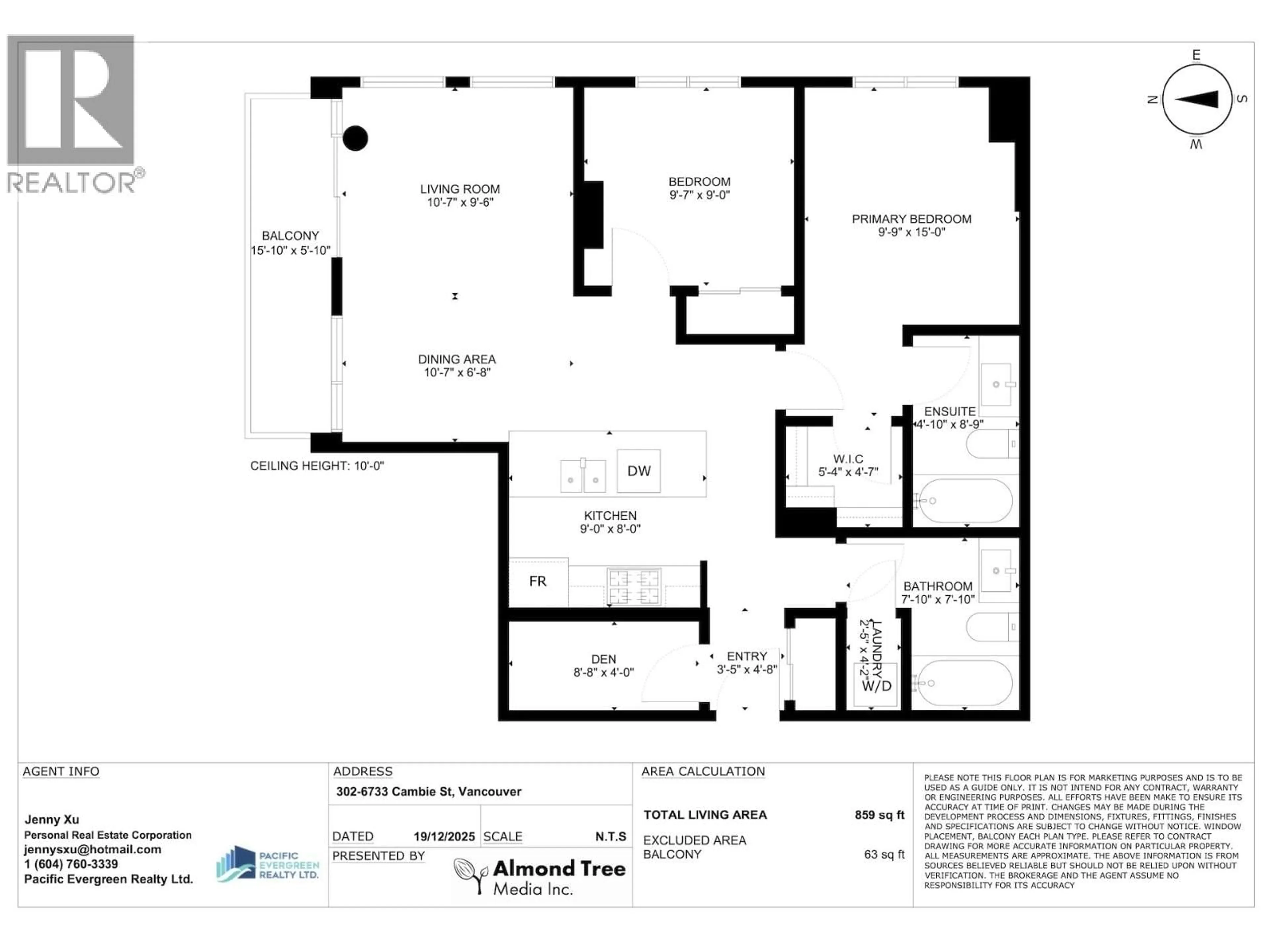 Floor plan for 302 - 6733 CAMBIE STREET, Vancouver British Columbia V6P3H1