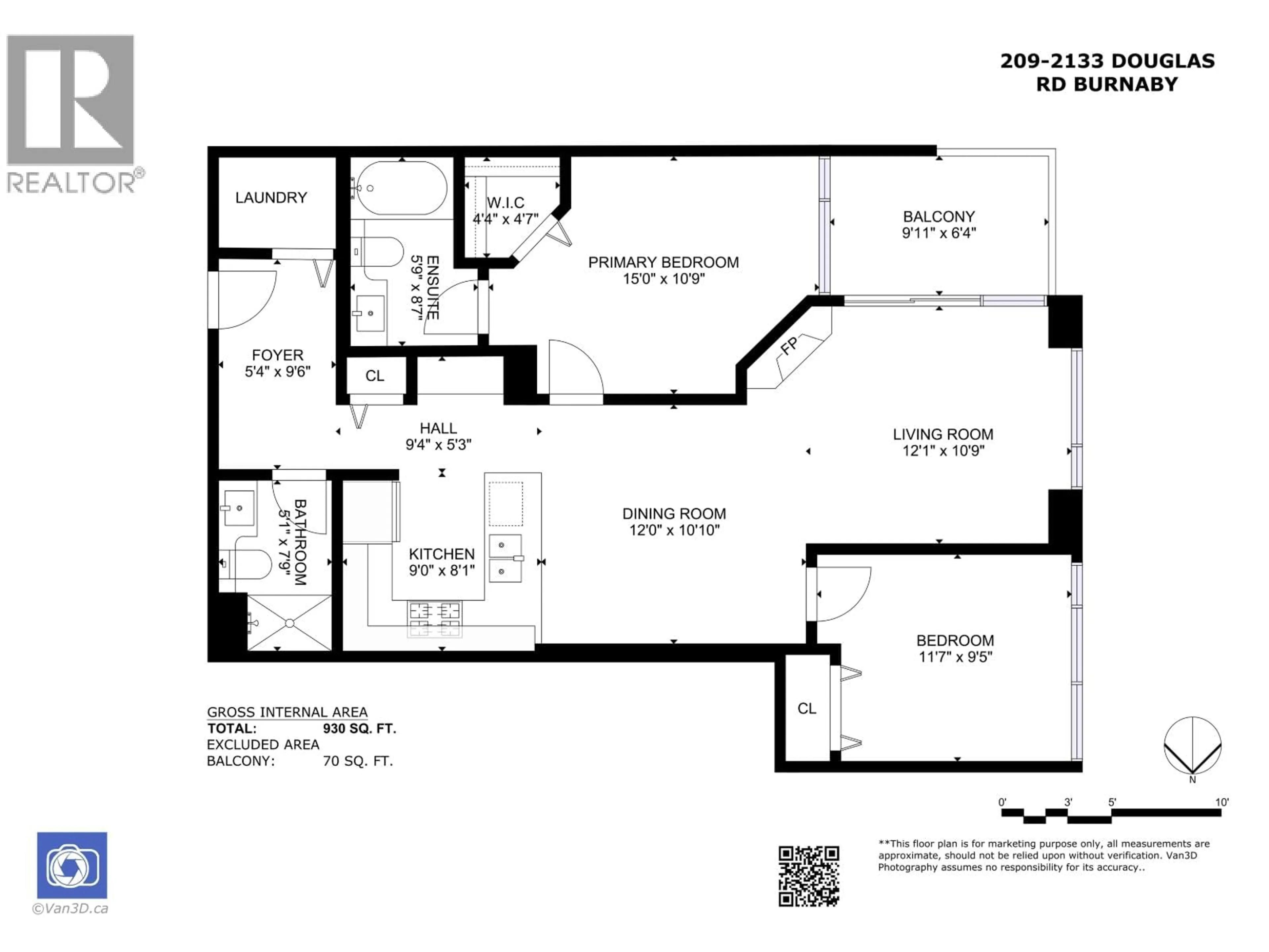 Floor plan for 209 - 2133 DOUGLAS ROAD, Burnaby British Columbia V5C0E9