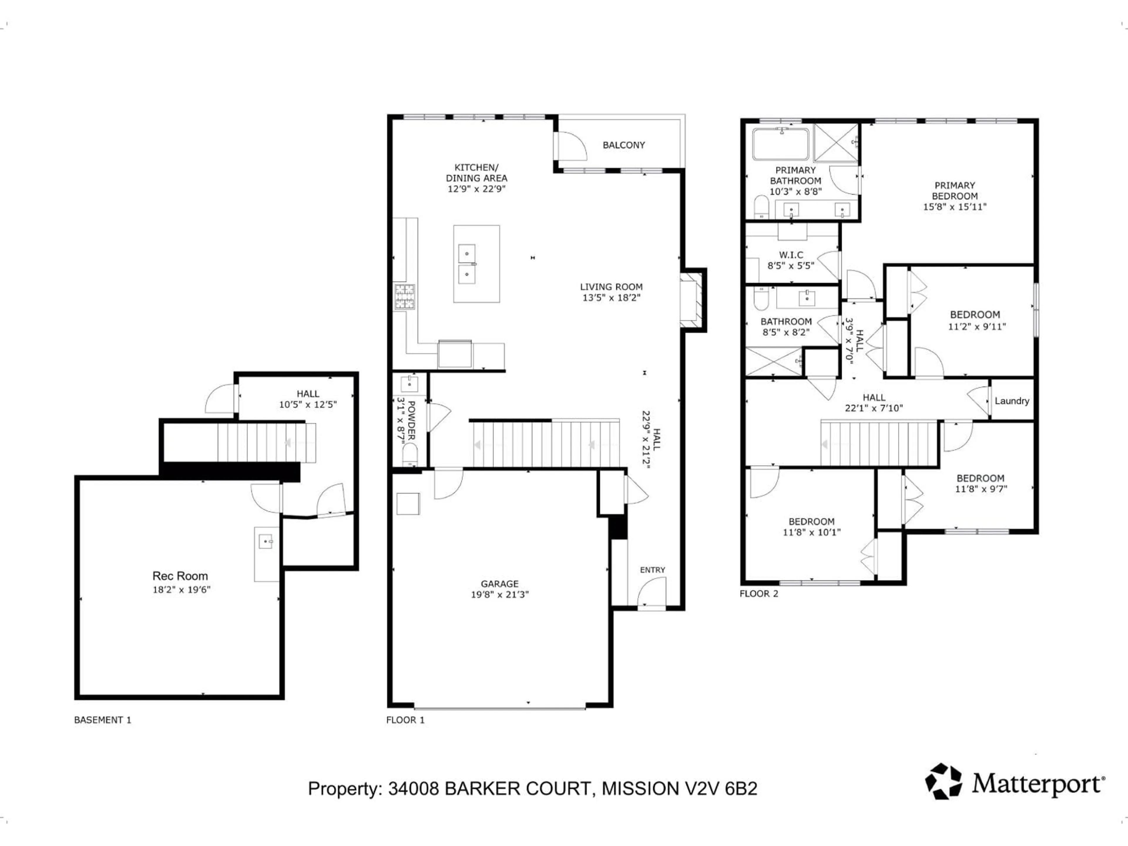 Floor plan for 34008 BARKER COURT, Mission British Columbia V2V6B2