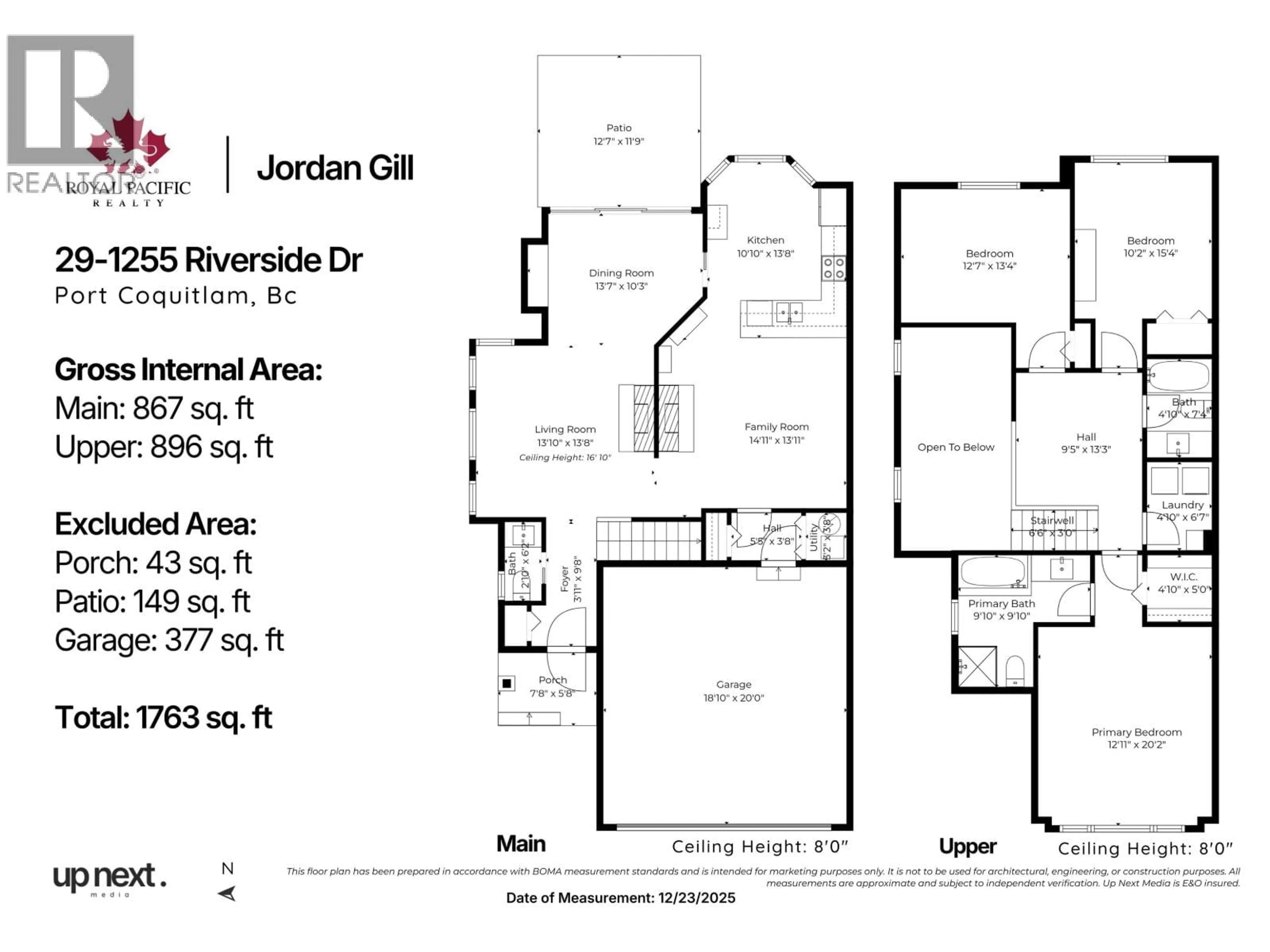 Floor plan for 29 - 1255 RIVERSIDE DRIVE, Port Coquitlam British Columbia V3B7W5
