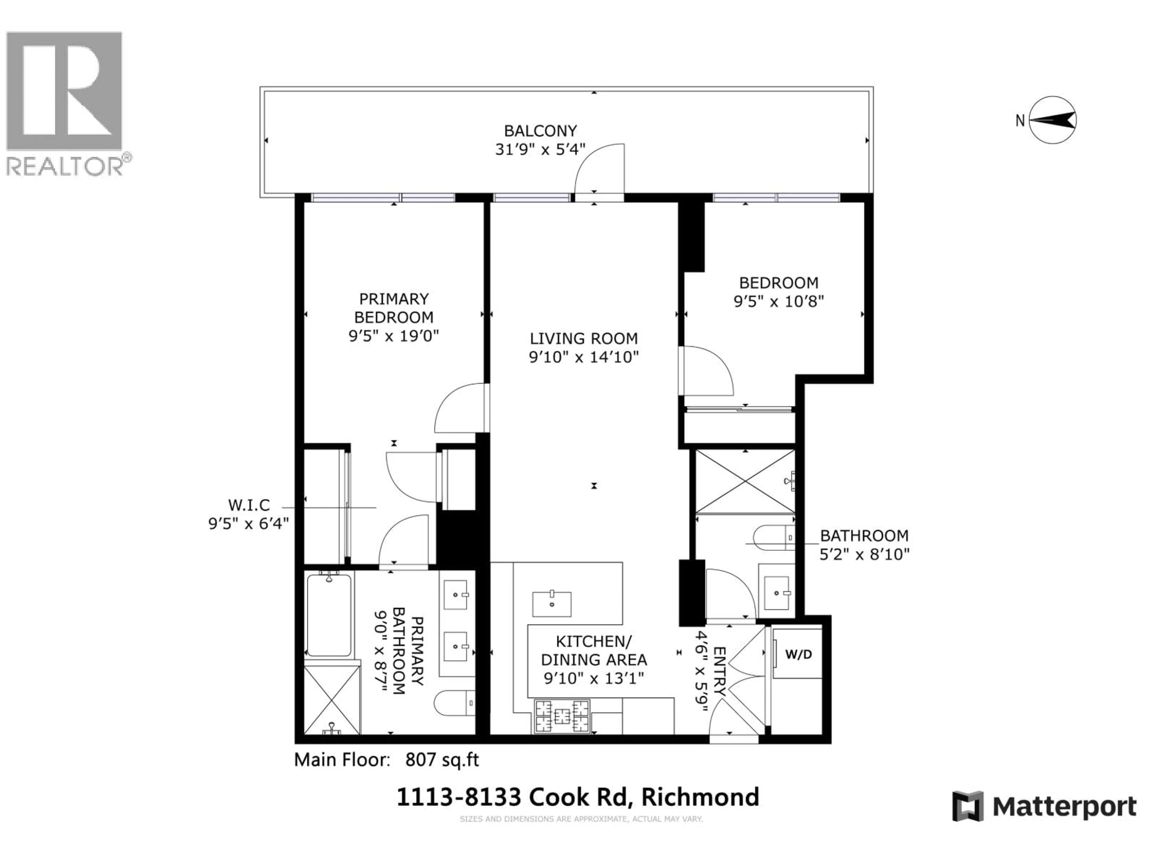 Floor plan for 1113 - 8133 COOK ROAD, Richmond British Columbia V6Y0L7